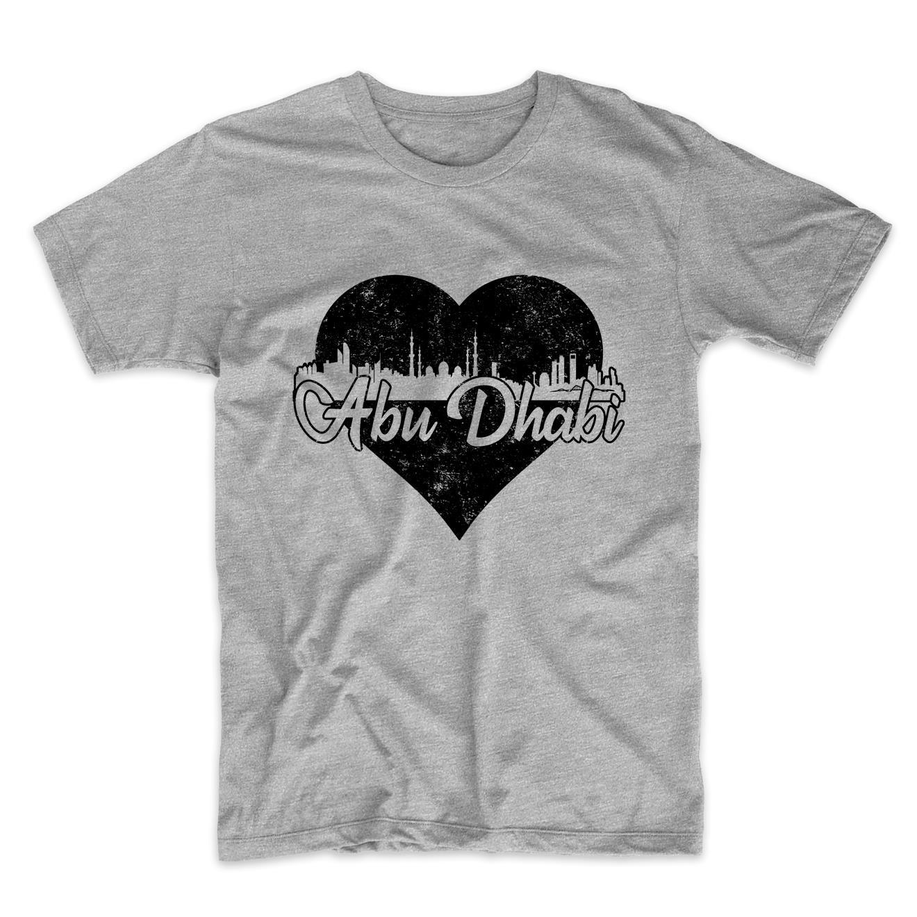Retro Abu Dhabi United Arab Emirates Skyline Heart T-Shirt