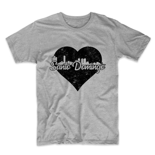 Retro Santo Domingo Dominican Republic Skyline Heart T-Shirt