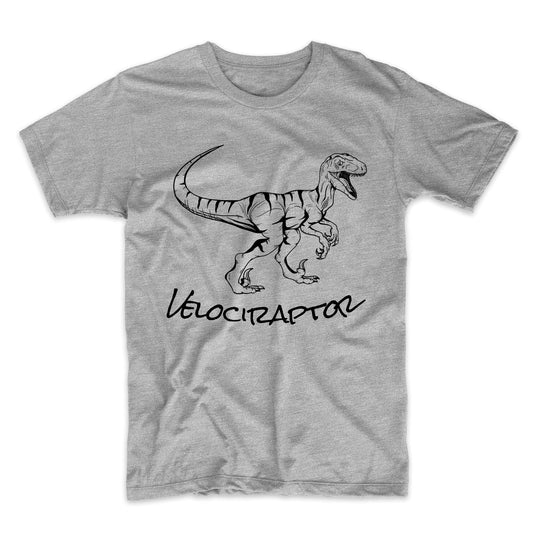 Velociraptor Sketch Cool Prehistoric Animal Raptor Dinosaur T-Shirt