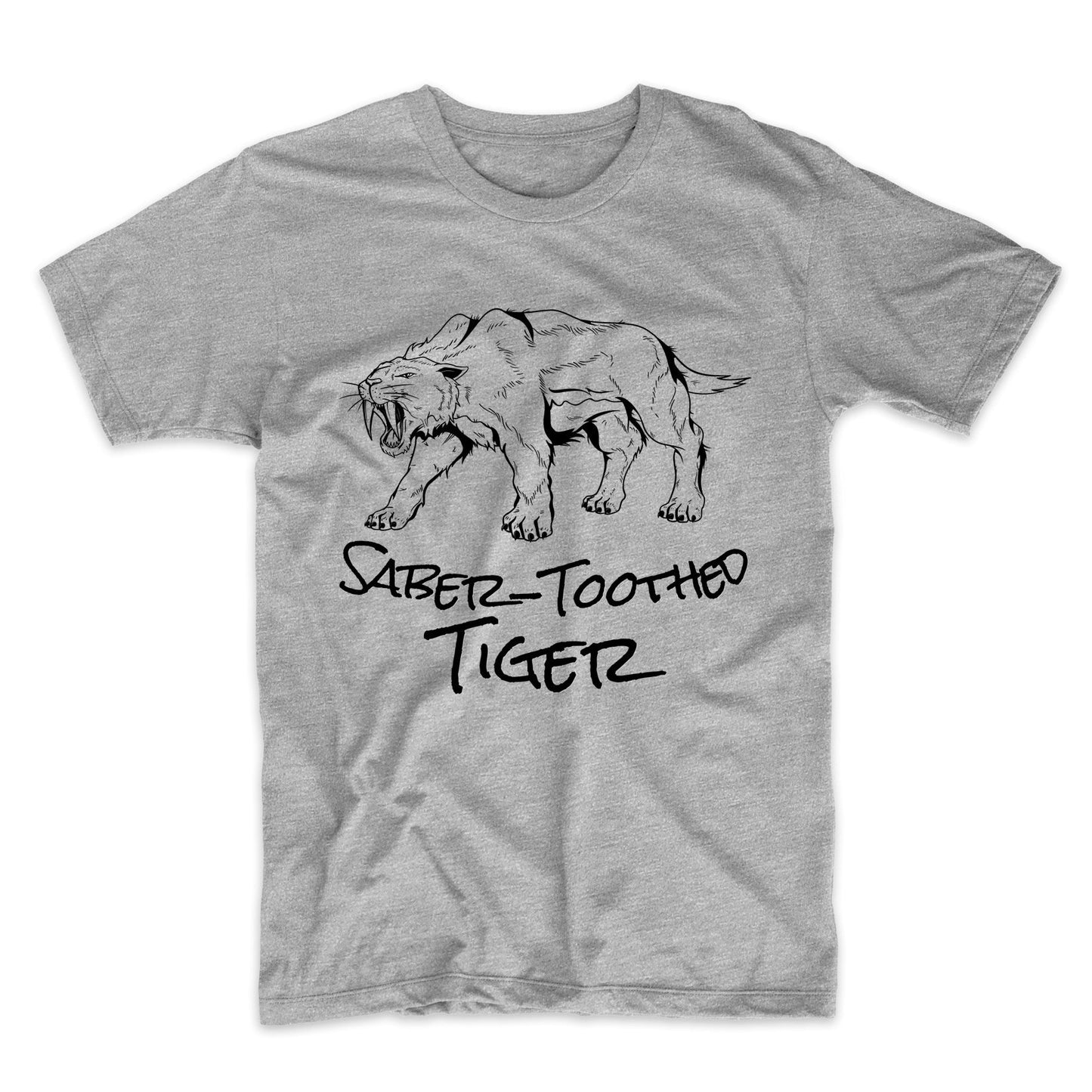 Saber-Toothed Tiger Sketch Cool Prehistoric Animal Smilodon T-Shirt