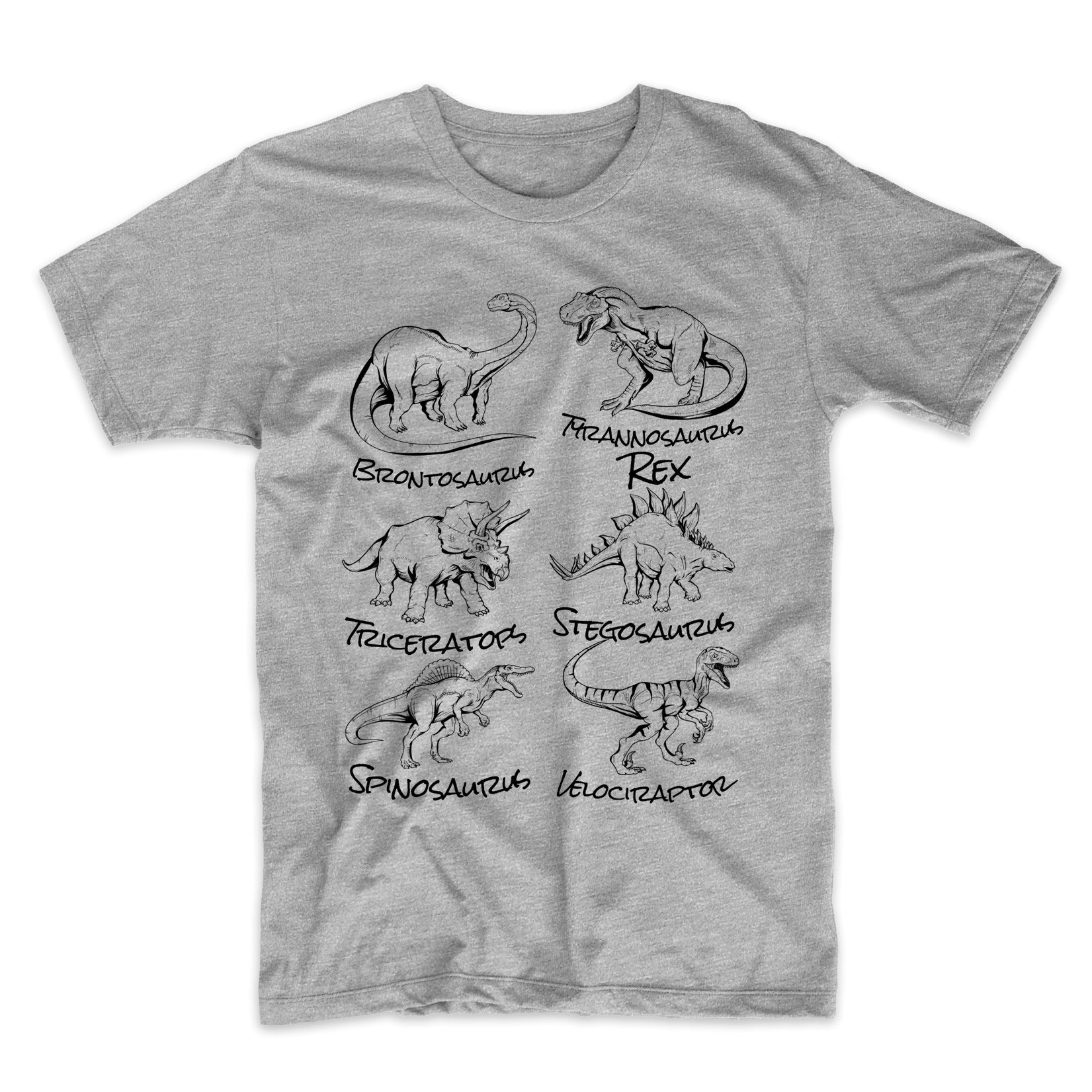 Types of Dinosaurs Sketch Cool Prehistoric Animal Dinosaur T-Shirt