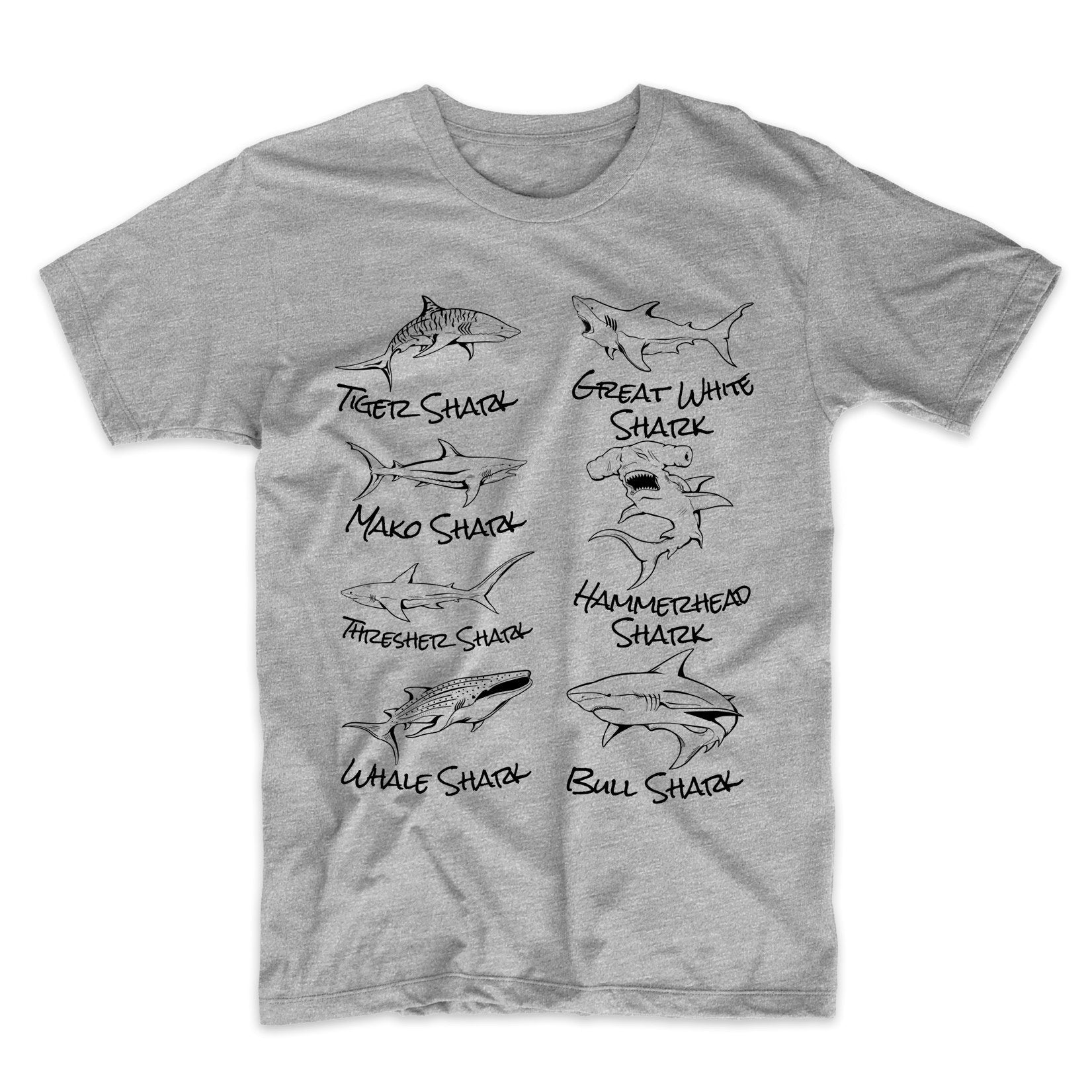 Types of Sharks Cool Shark T-Shirt
