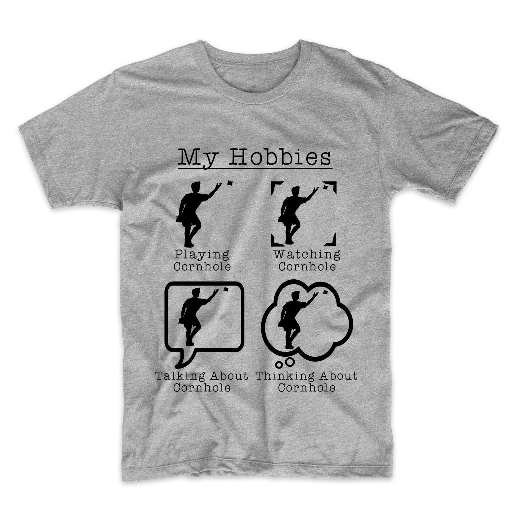 My Hobbies Playing Cornhole Funny Cornhole Tournament T-Shirt