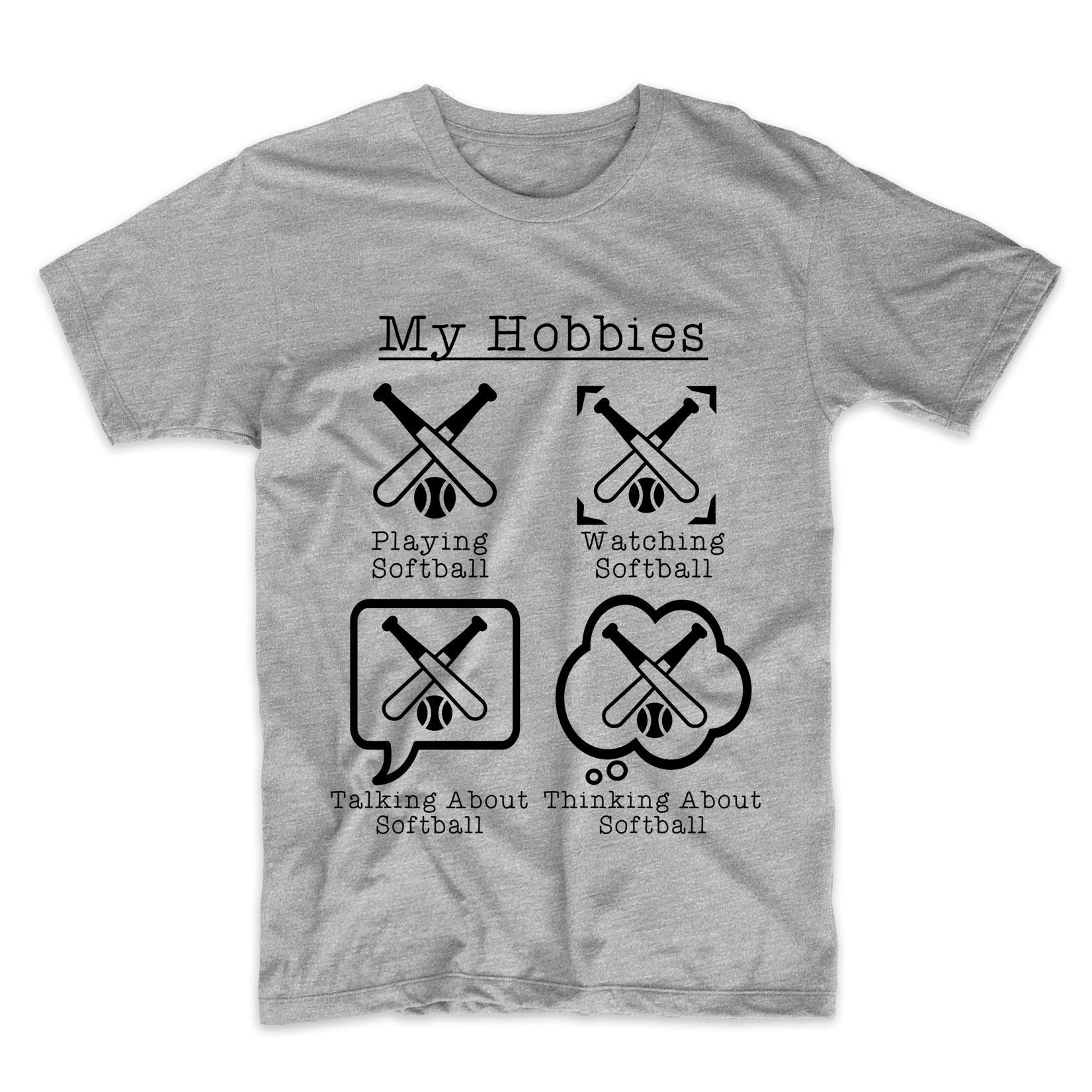 My Hobbies Playing Softball Funny Softball Player T-Shirt