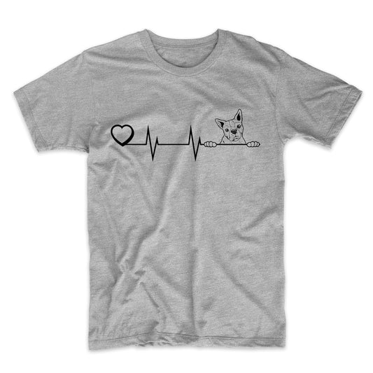 Heart Heartbeat Line Chart Boston Terrier Dog Breed T-Shirt