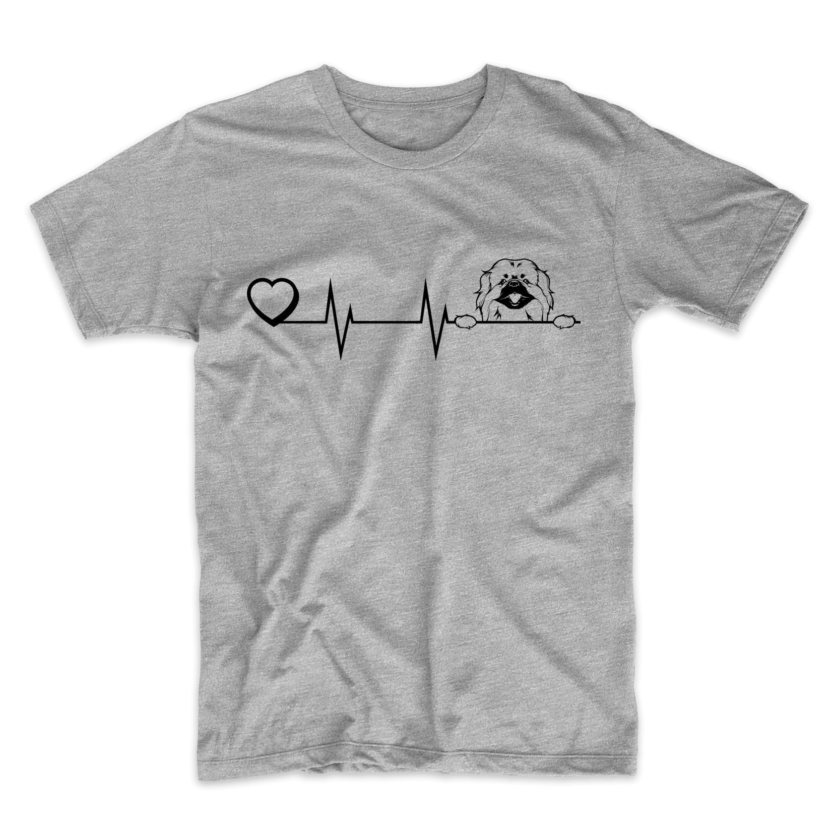Heart Heartbeat Line Chart Pekingese Dog Breed T-Shirt