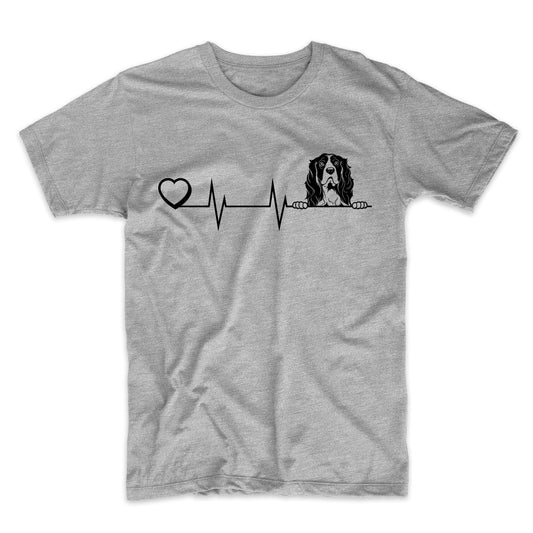 Heart Heartbeat Line Chart Springer Spaniel Dog Breed T-Shirt