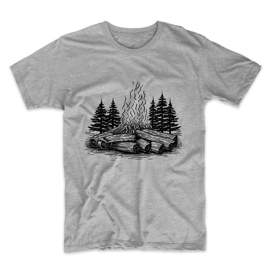 Camp Fire Minimalist Bon Fire Camping T-Shirt