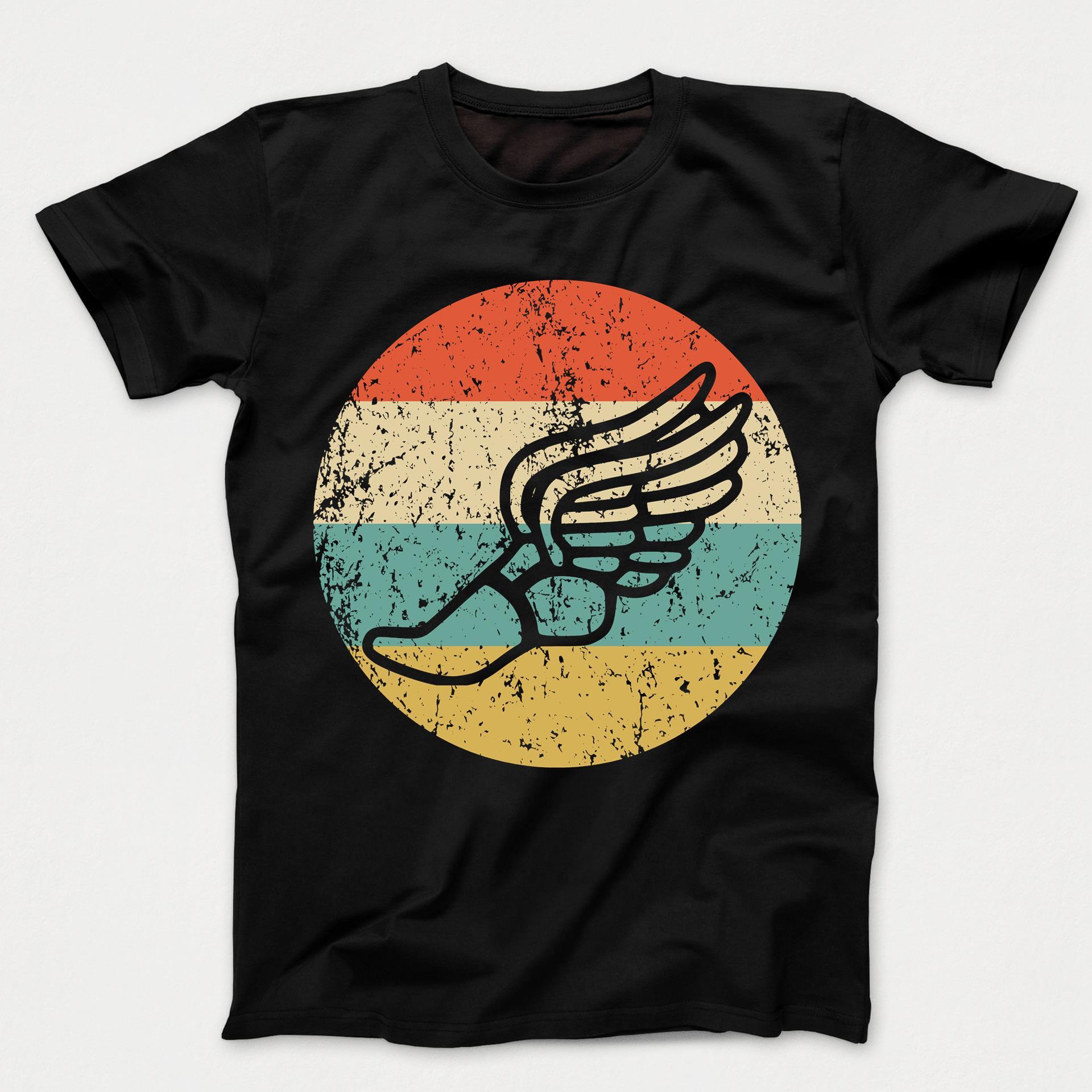 Running Shoe With Wings Retro Style Track Kids T-Shirt