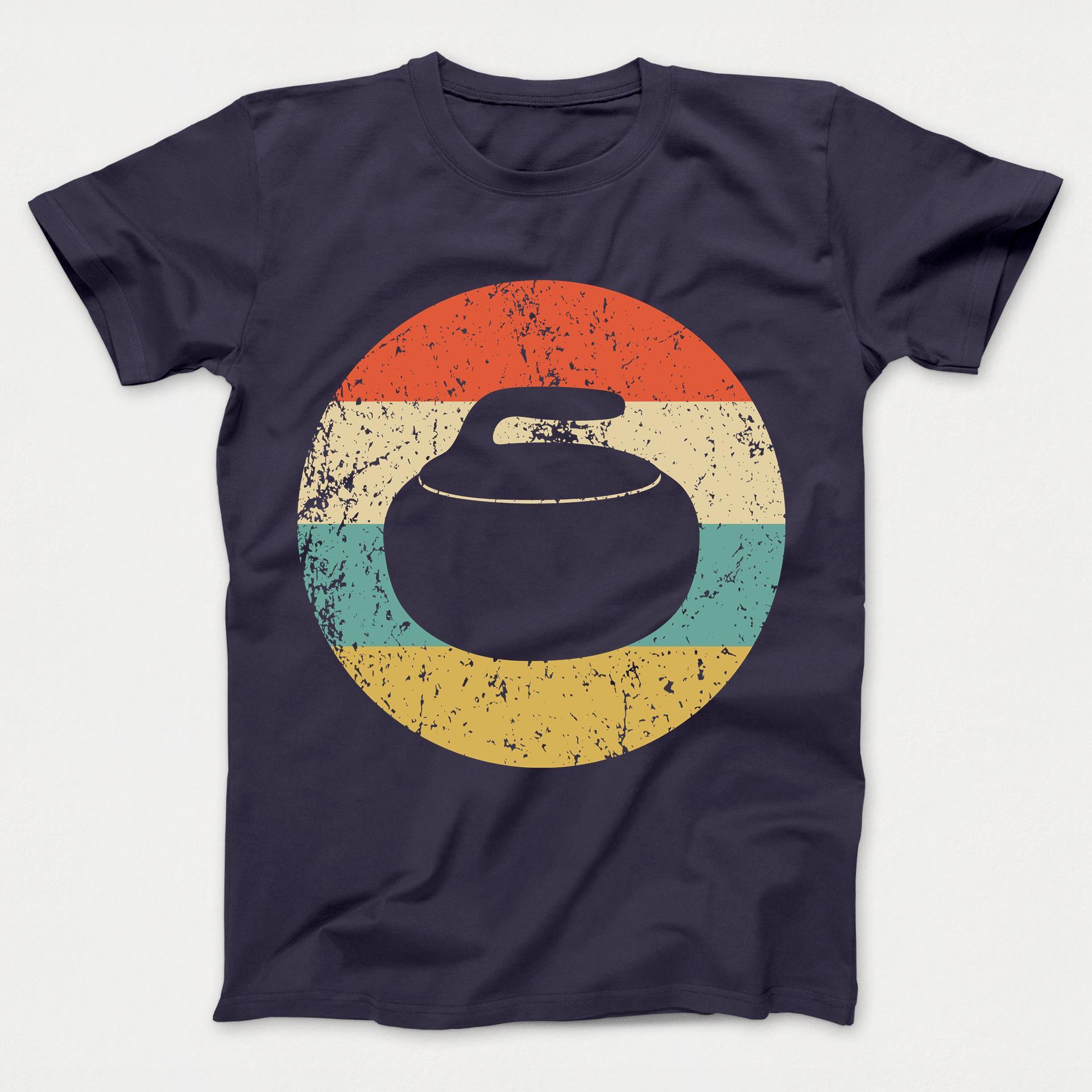 Curling Shirt - Vintage Retro Curling Stone Kids T-Shirt