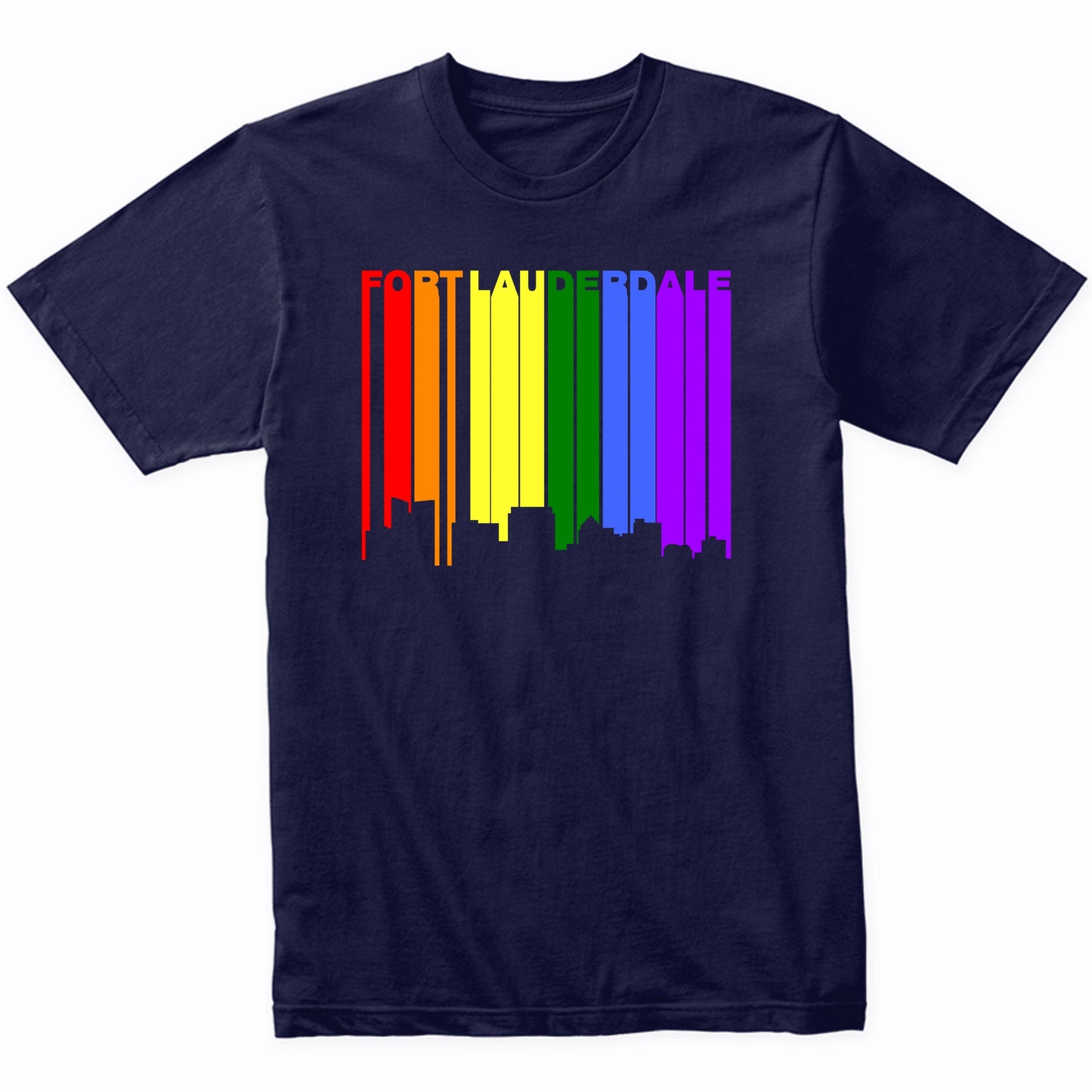 Fort Lauderdale Florida LGBTQ Gay Pride Skyline T-Shirt