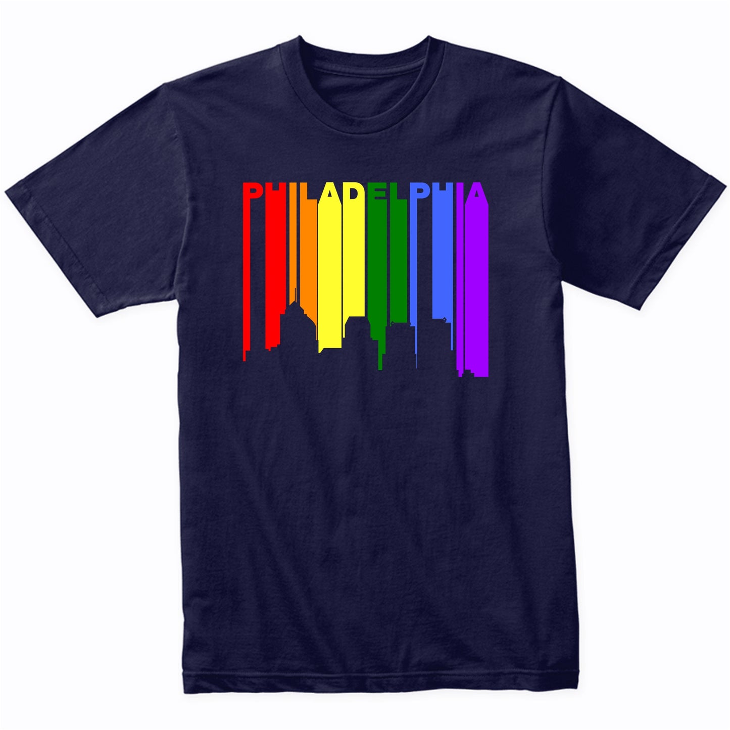 Philadelphia Pennsylvania LGBTQ Gay Pride Skyline T-Shirt