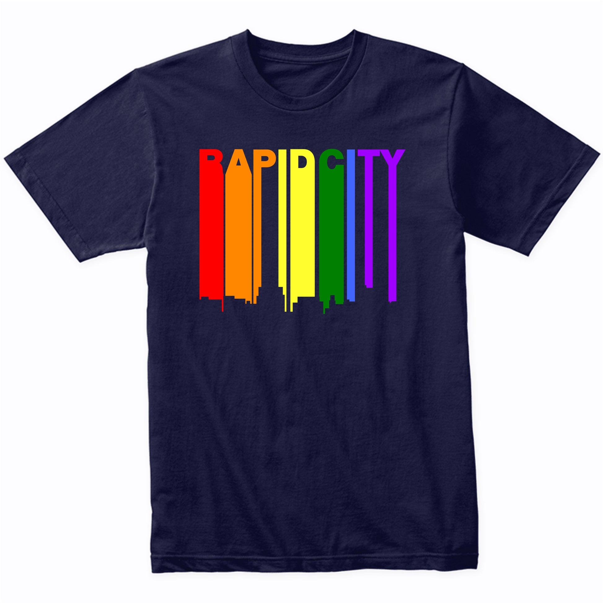 Rapid City South Dakota LGBTQ Gay Pride Skyline T-Shirt