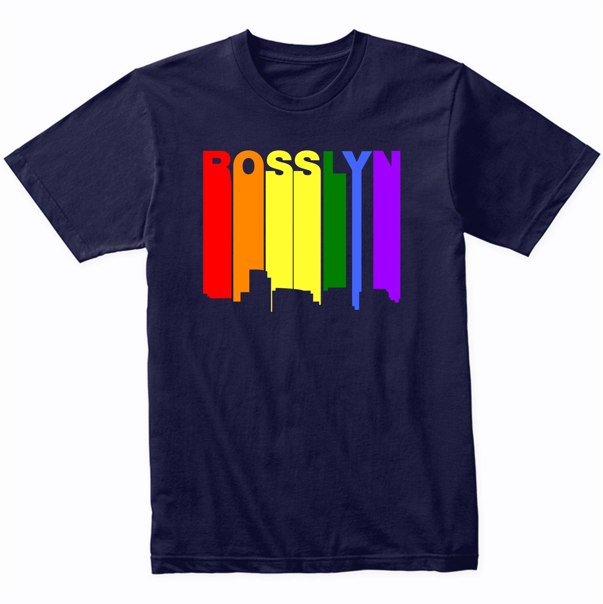 Rosslyn Virginia LGBTQ Gay Pride Rainbow Skyline T-Shirt