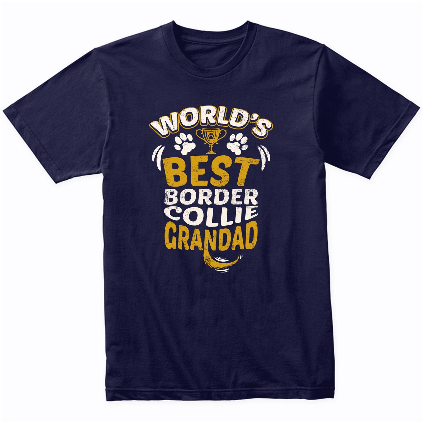 World's Best Border Collie Grandad Graphic T-Shirt