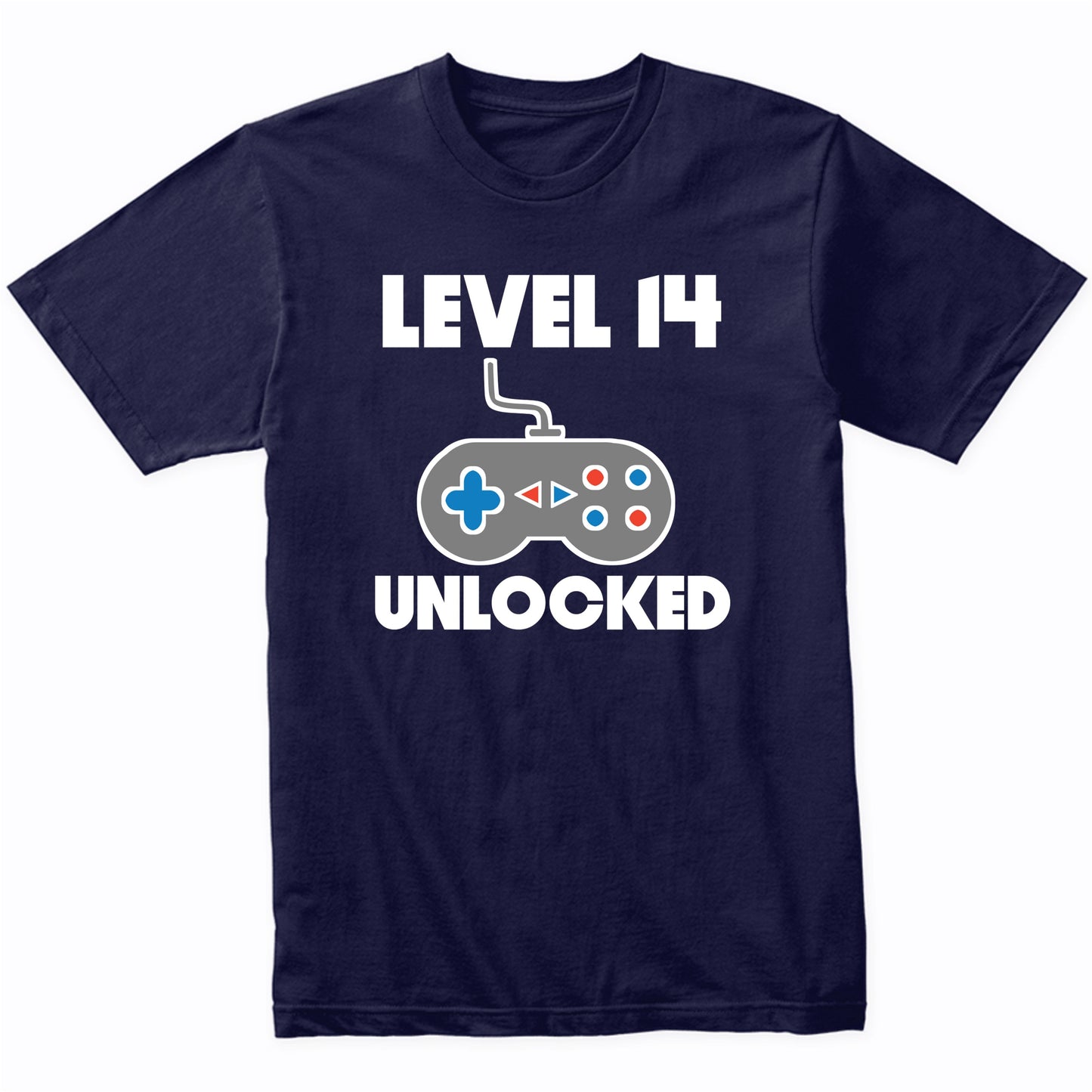 Level 14 Unlocked Video Games Funny 14th Birthday T-Shirt
