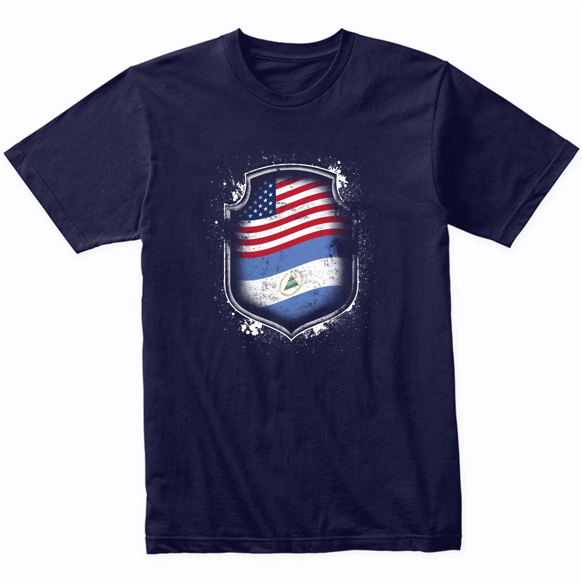 Nicaraguan American Shirt Flags Of Nicaragua and America T-Shirt