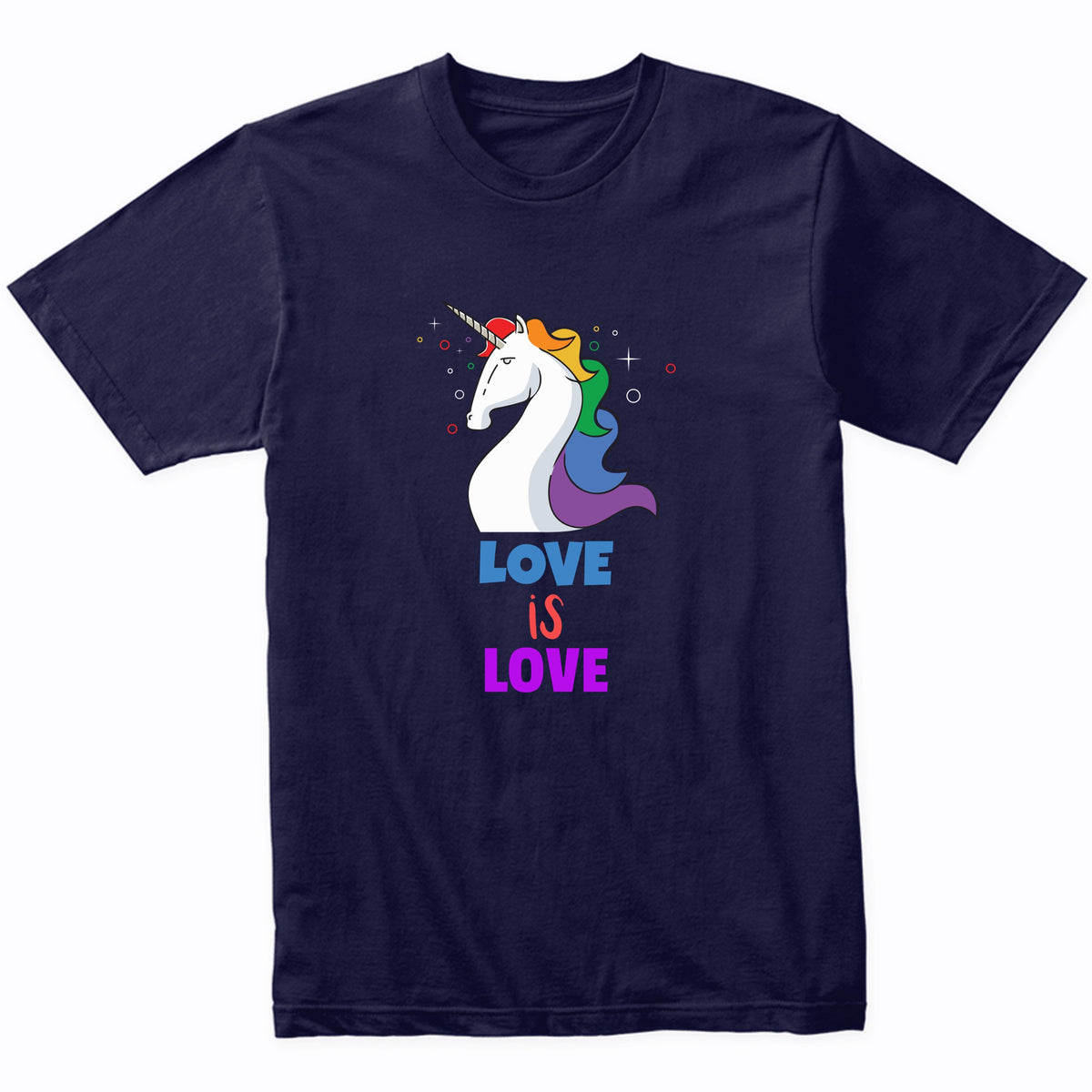 Love Is Love Gay Pride LGBTQ Rainbow Unicorn T-Shirt