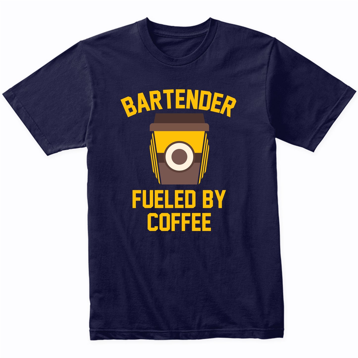 Bartender Fueled By Coffee Funny Bartending Shirt