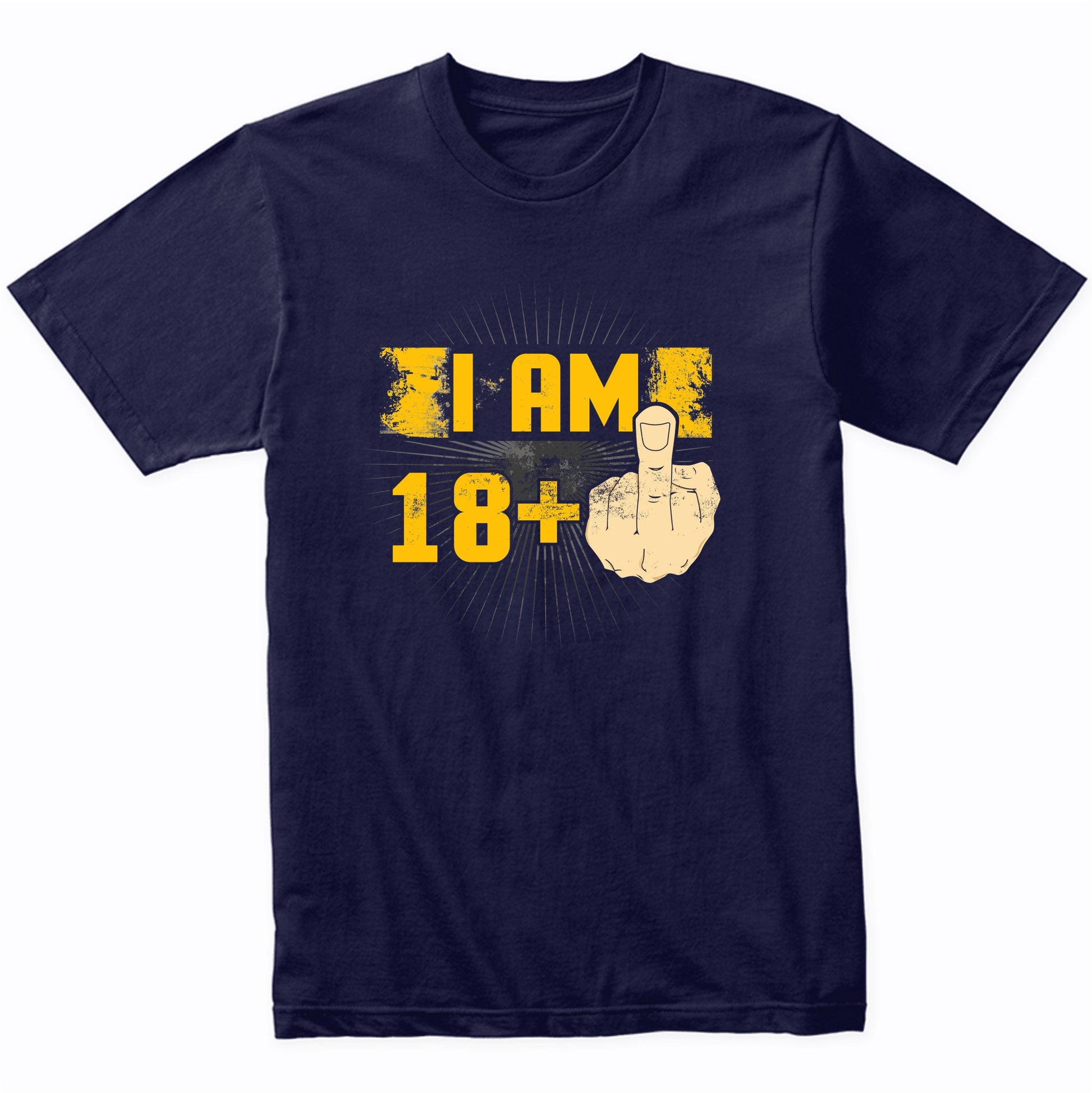 19th Birthday Shirt For Men - I Am 18 Plus Middle Finger 19 Years Old T-Shirt