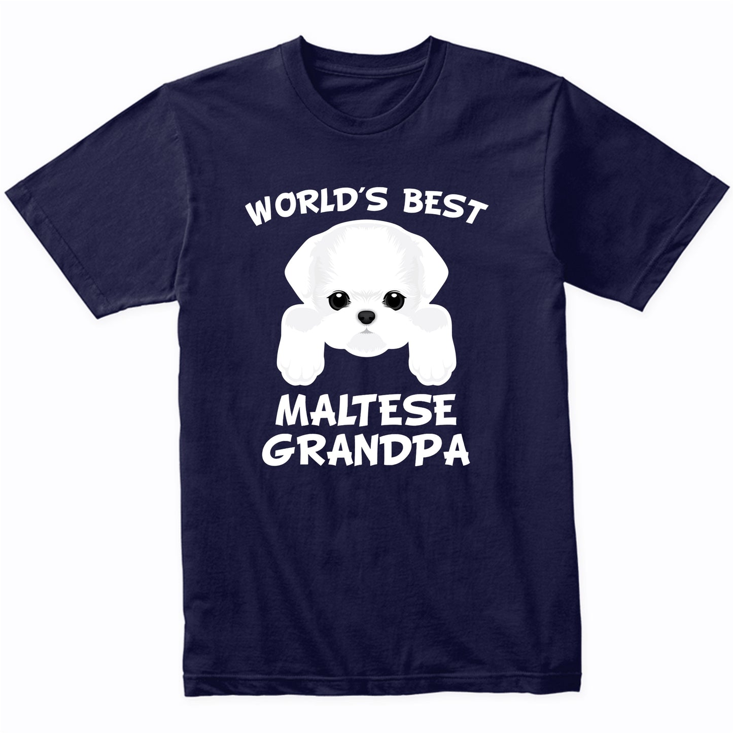 World's Best Maltese Grandpa Dog Granddog T-Shirt