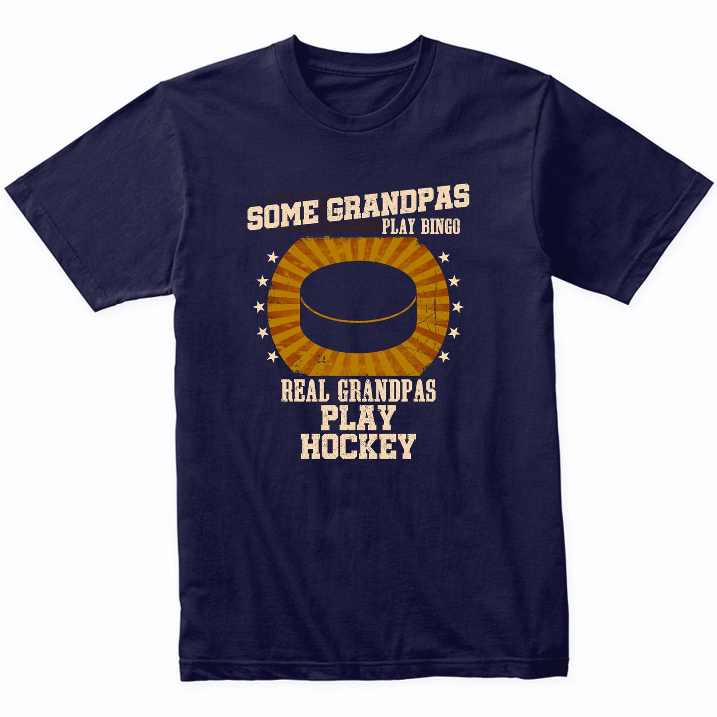 Hockey Grandpa Shirt - Real Grandpas Play Hockey T-Shirt