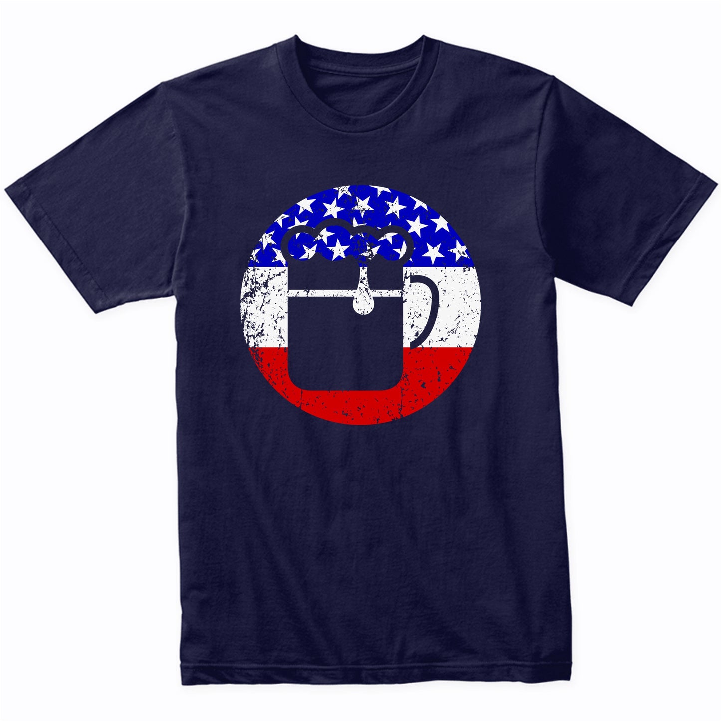 American Flag Craft Beer Drinker Shirt - Retro Beer Glass T-Shirt