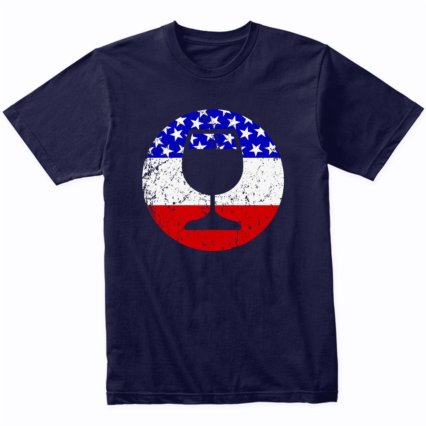 American Flag Wine Connoisseur Shirt - Retro Wine Glass Shirt