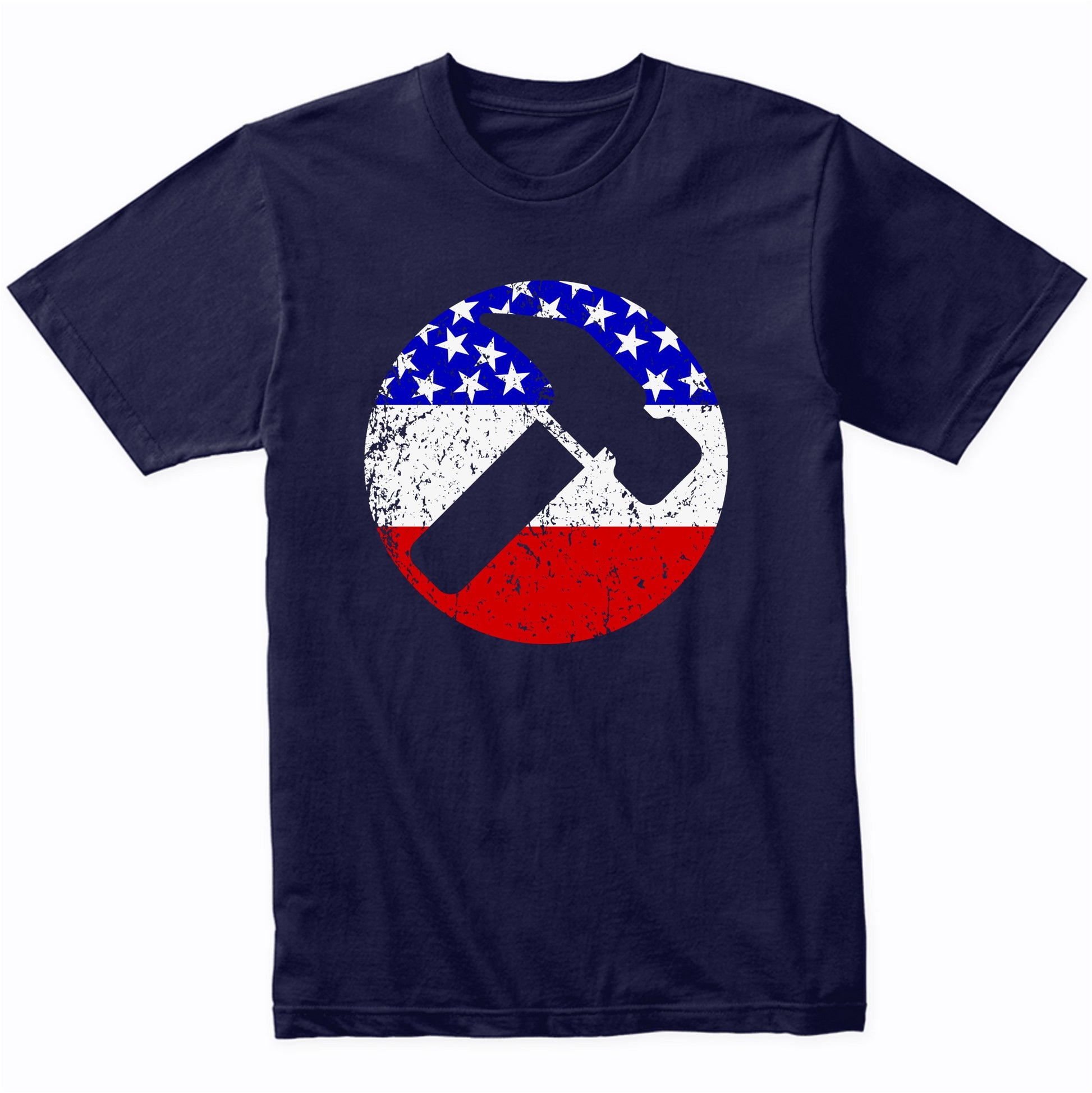 American Flag Carpenter Shirt - Retro Hammer T-Shirt