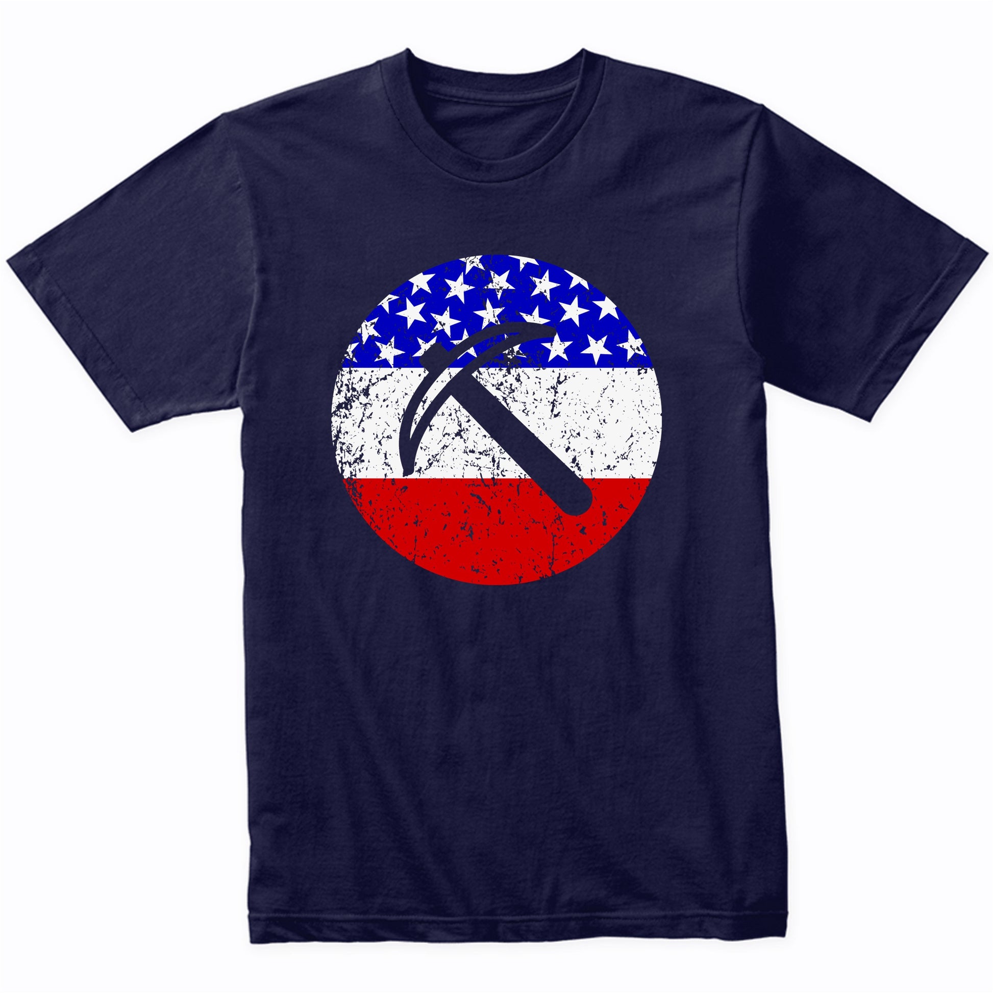 American Flag Geologist Miner Shirt - Retro Pick Axe T-Shirt