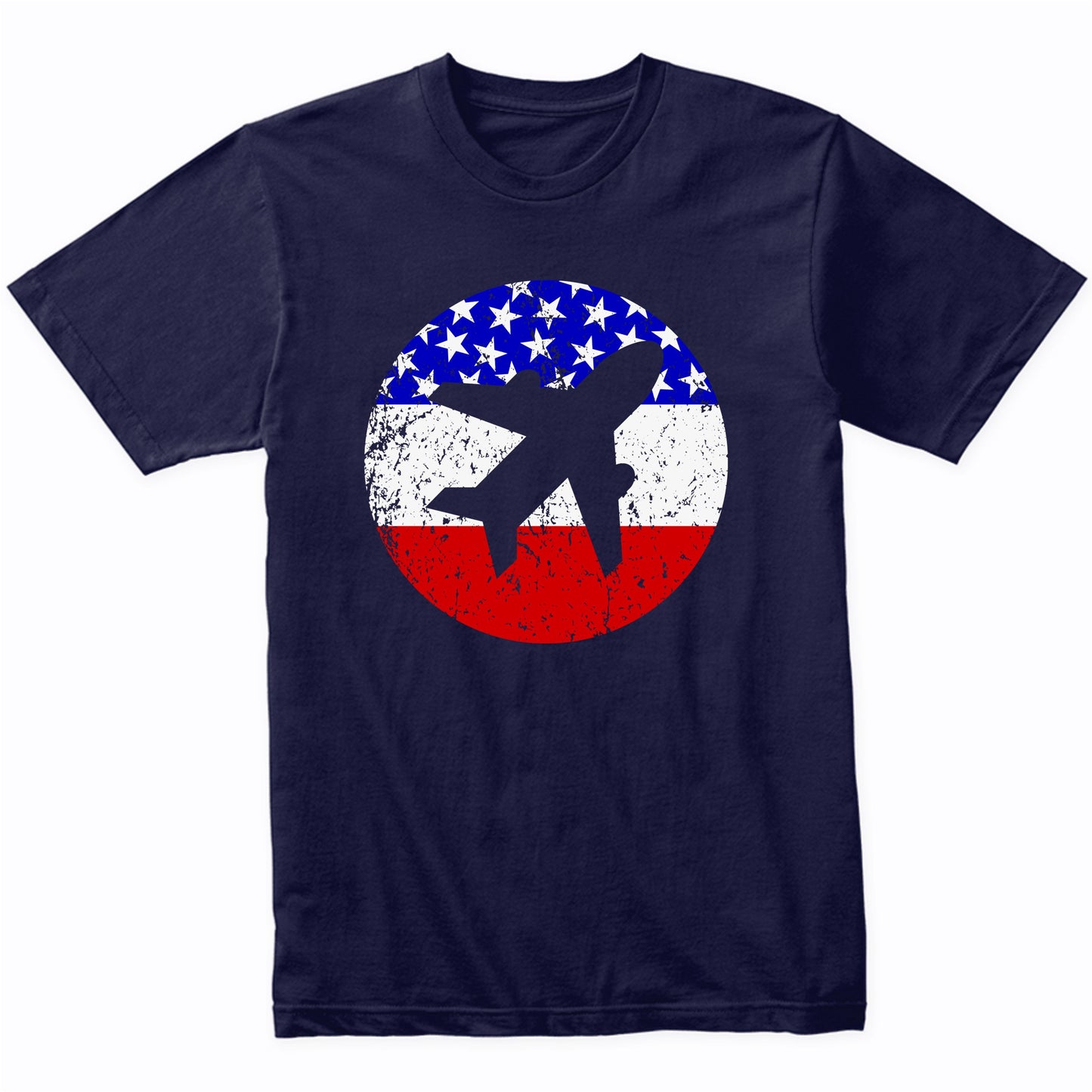 American Flag Pilot Shirt - Retro Airplane T-Shirt