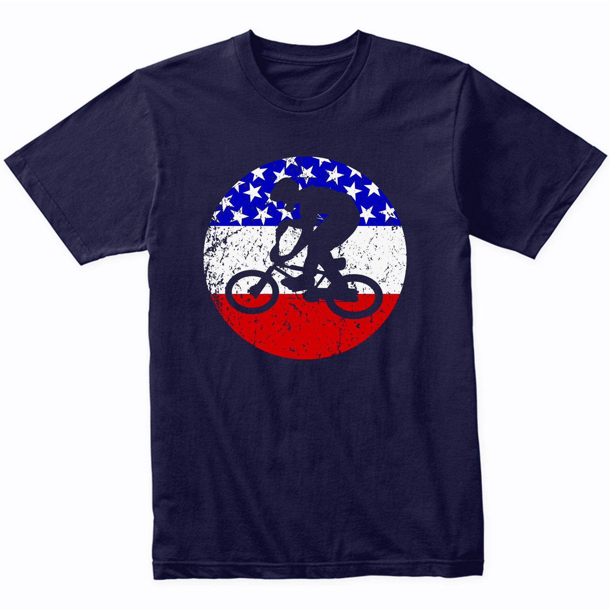 American Flag BMX Shirt - Retro BMX Bike Rider T-Shirt