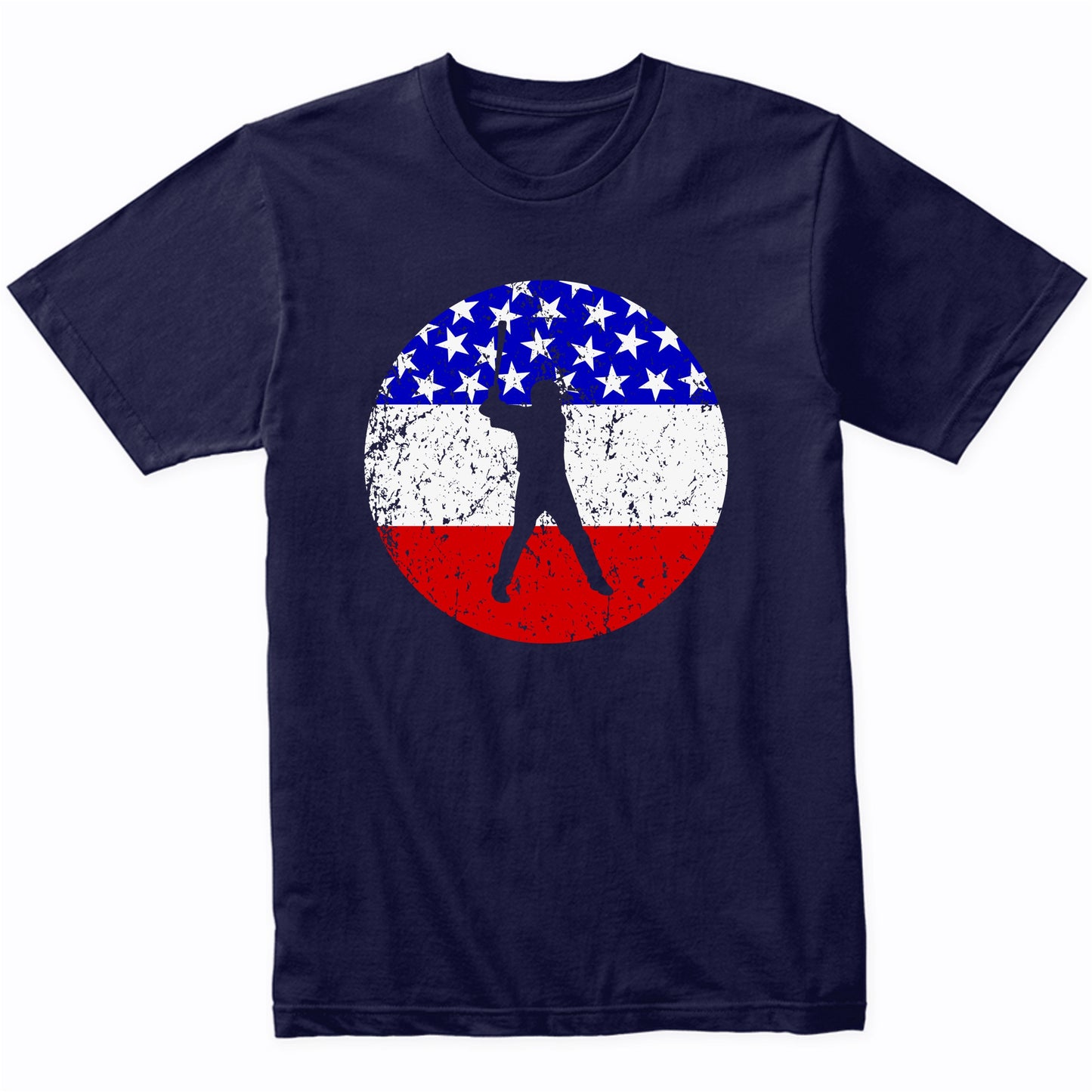 American Flag Baseball Shirt - Retro Baseball Player T-Shirt