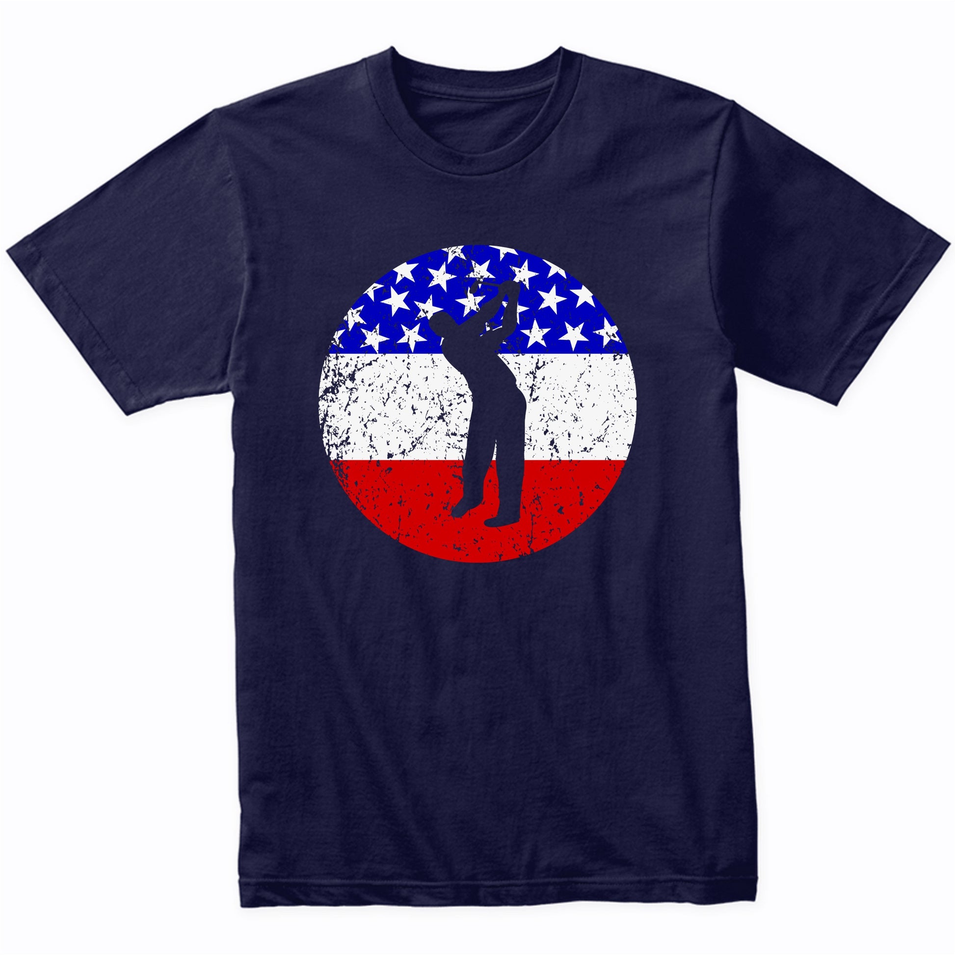 American Flag Golf Shirt - Retro Golfer T-Shirt