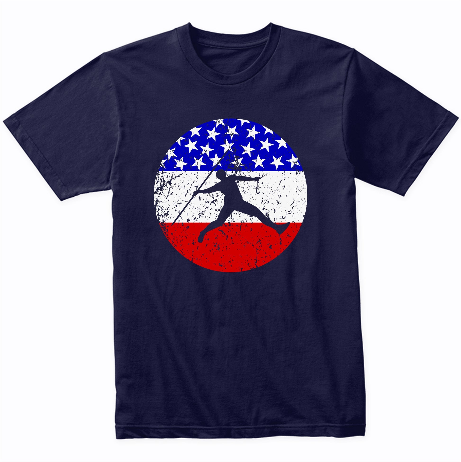 American Flag Javelin Throw Shirt - Retro Track And Field T-Shirt