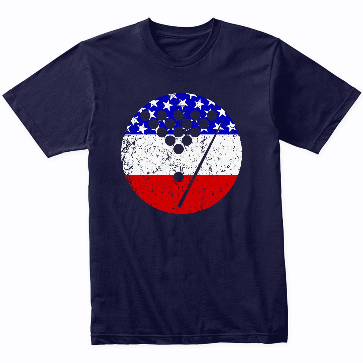 American Flag Billiards Shirt - Retro Pool T-Shirt