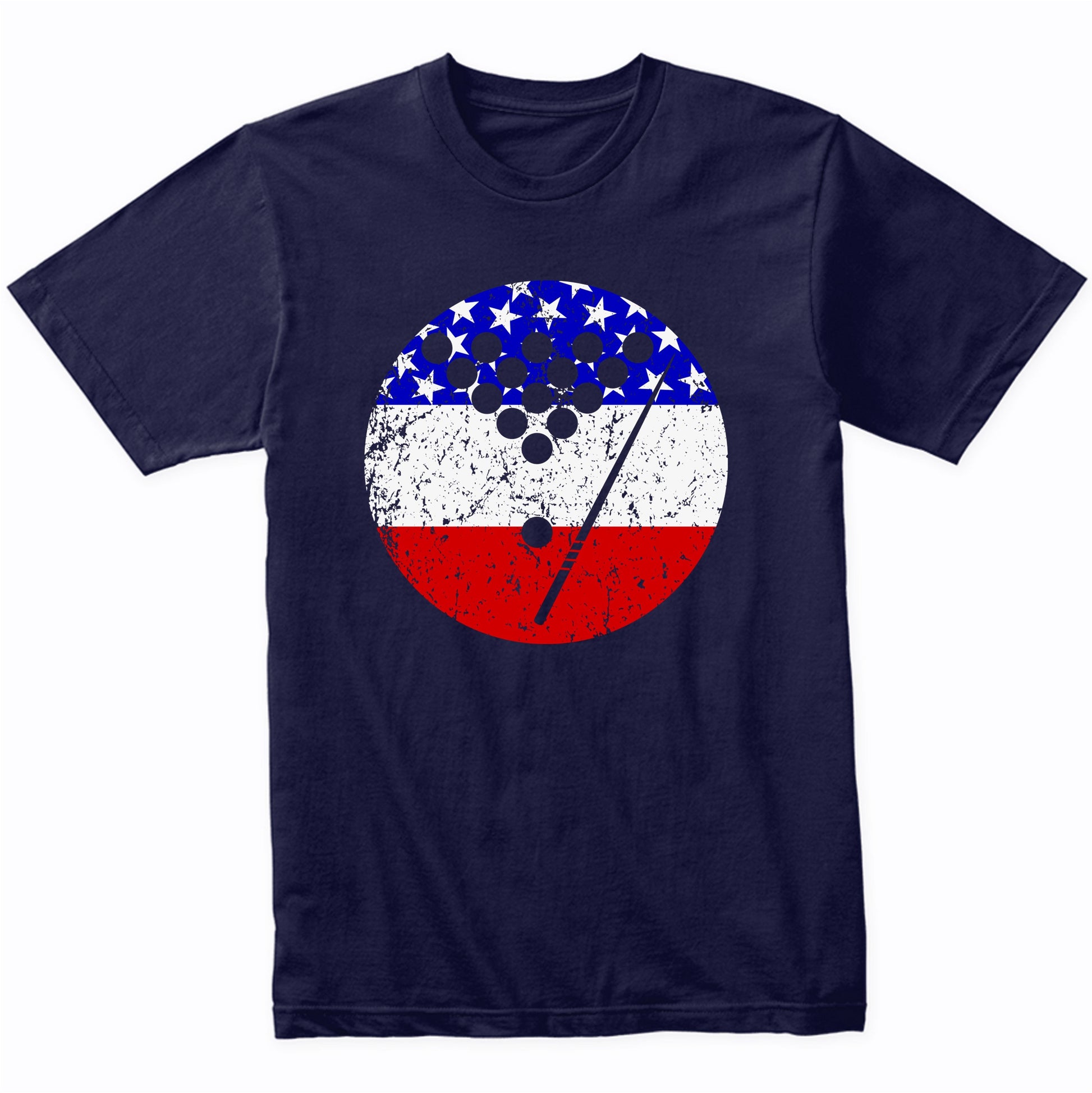 American Flag Billiards Shirt - Retro Pool T-Shirt