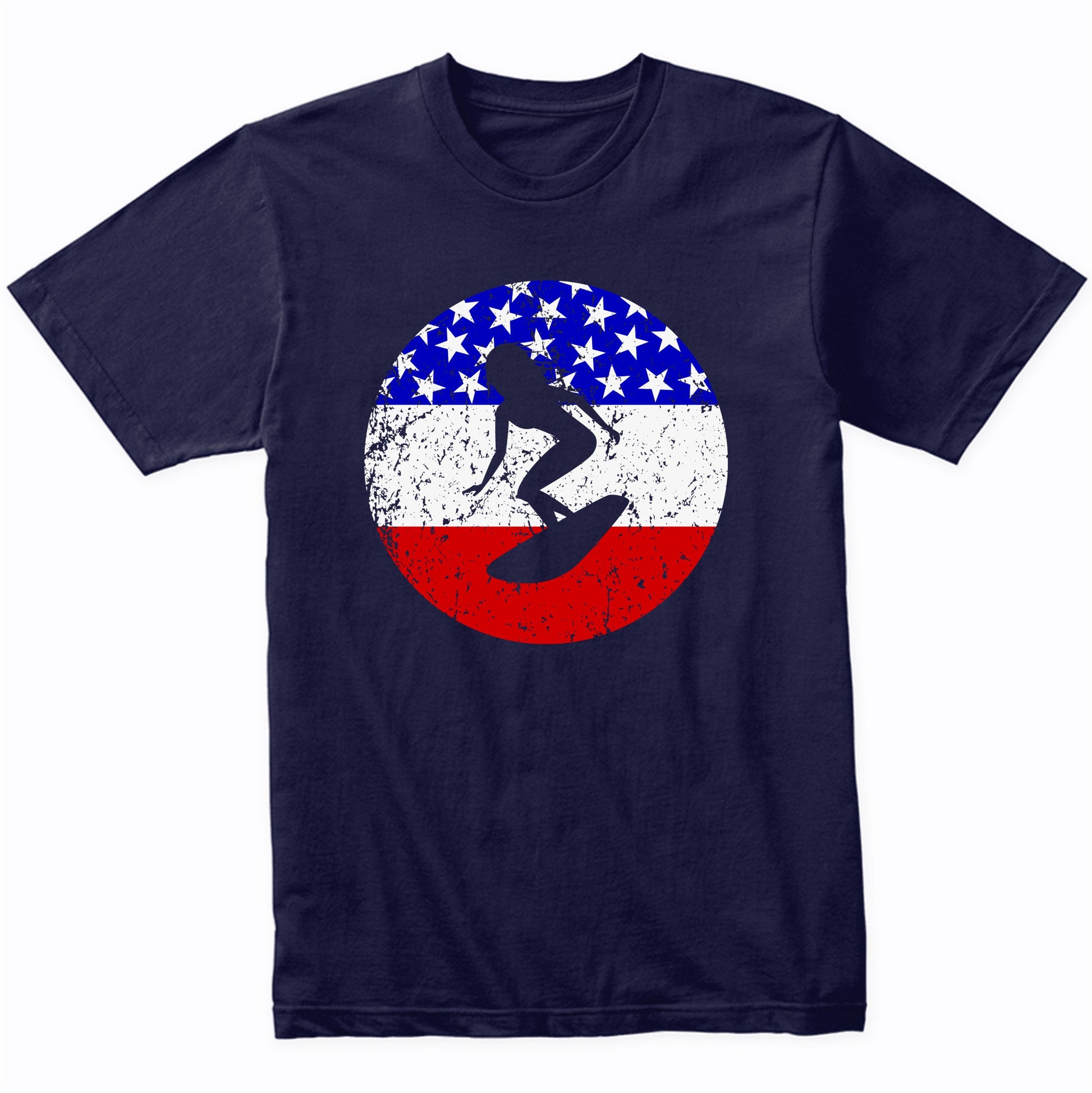 American Flag Surfing Shirt - Retro Surfer T-Shirt