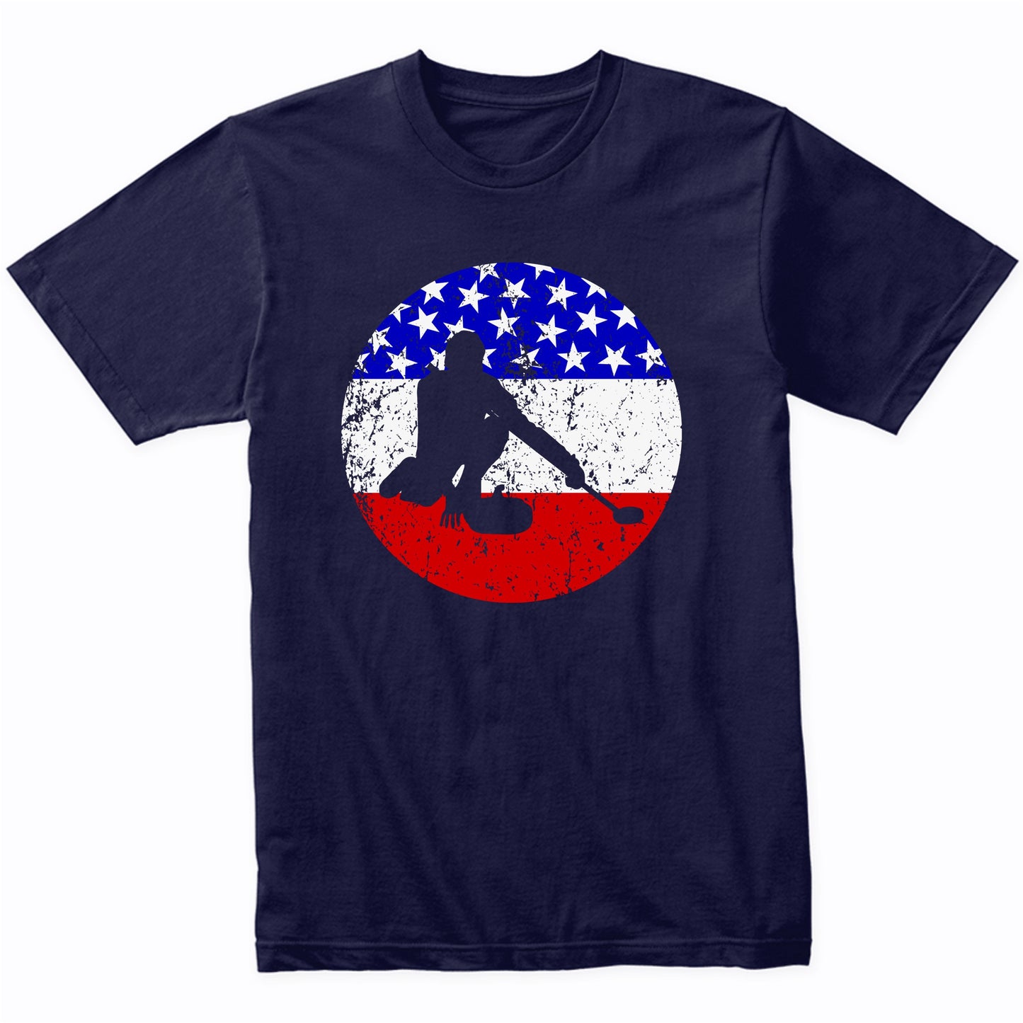 American Flag Curling Shirt - Retro Curler T-Shirt