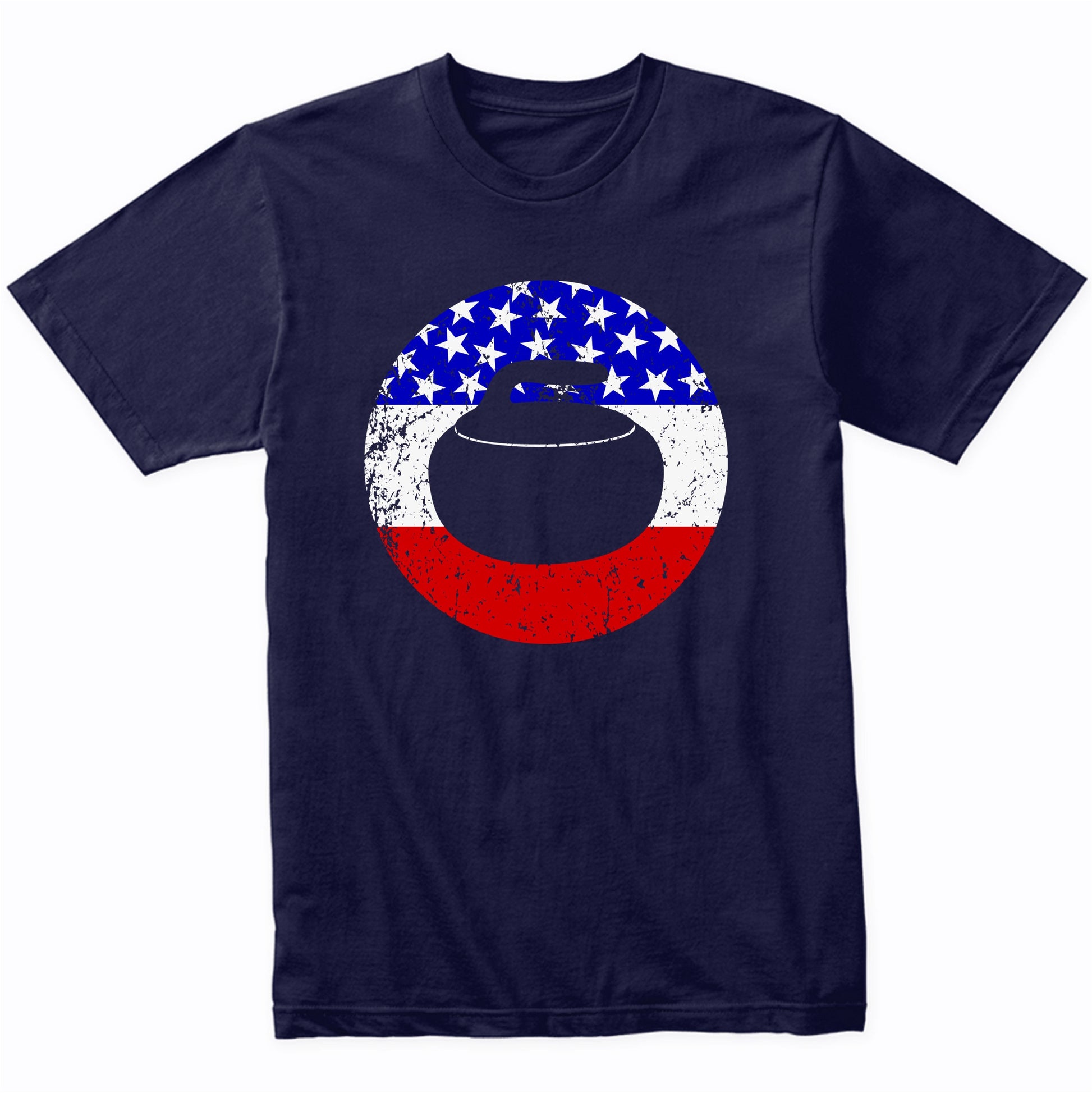 American Flag Curling Shirt - Retro Curling Stone T-Shirt