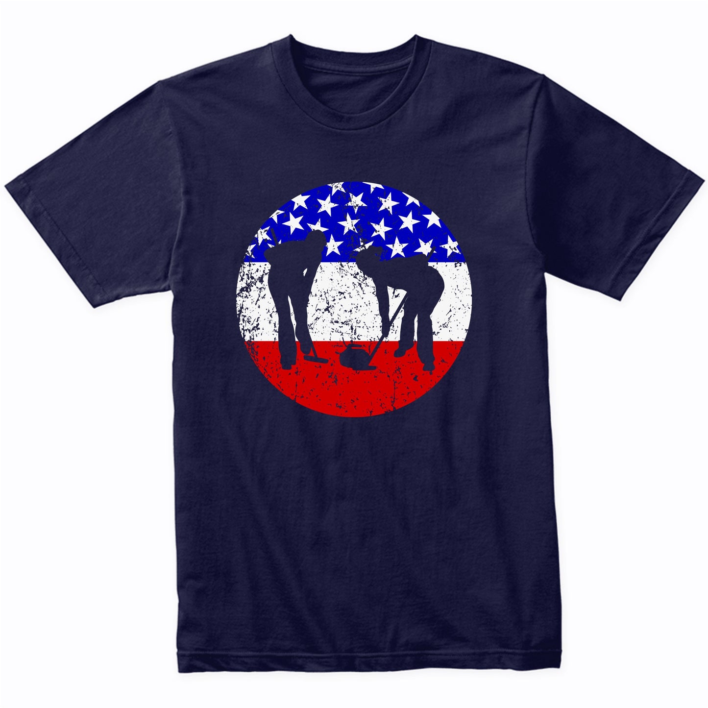 American Flag Curling Shirt - Retro Curler T-Shirt