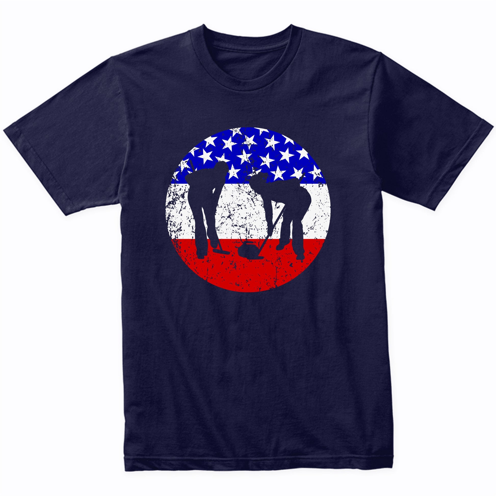 American Flag Curling Shirt - Retro Curler T-Shirt