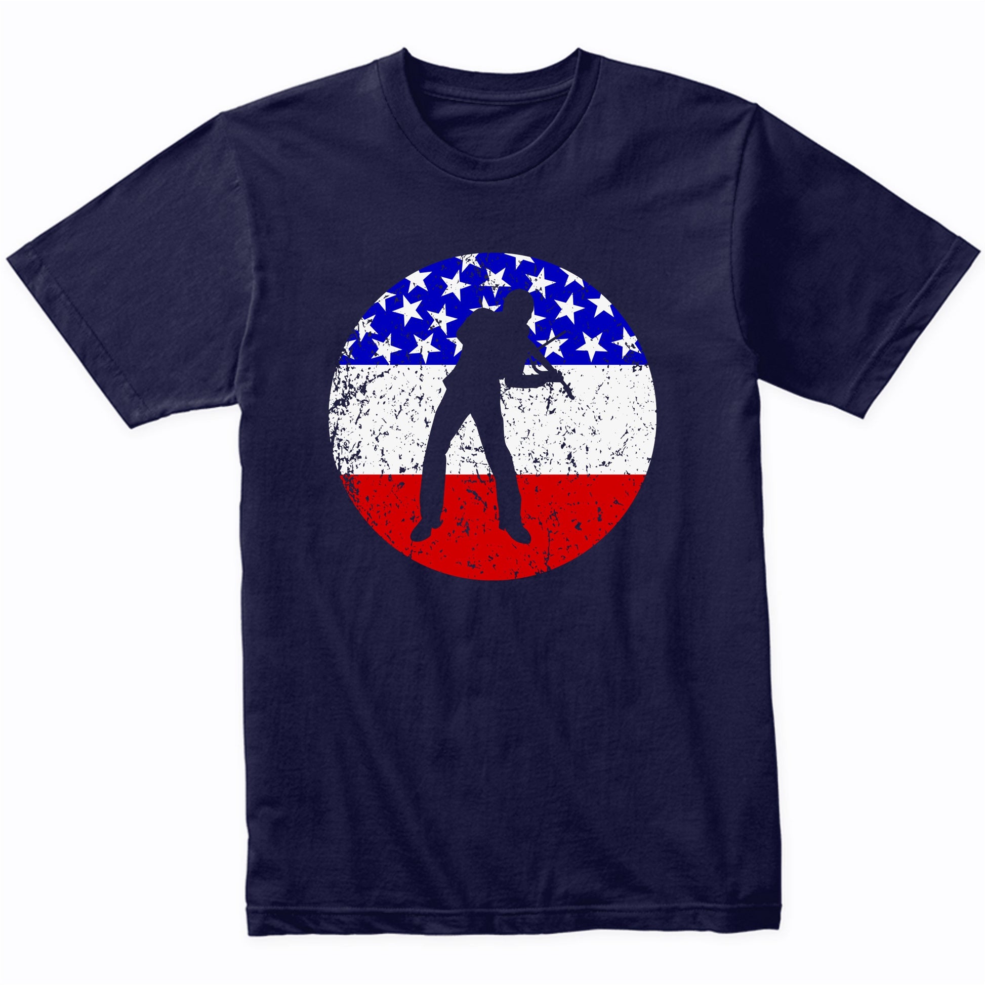 American Flag Violin Shirt - Retro Music T-Shirt