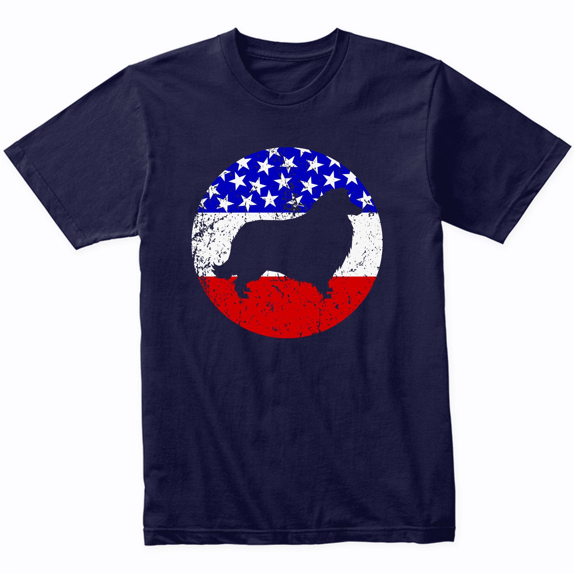 American Flag Collie Shirt - Retro Collie Dog T-Shirt