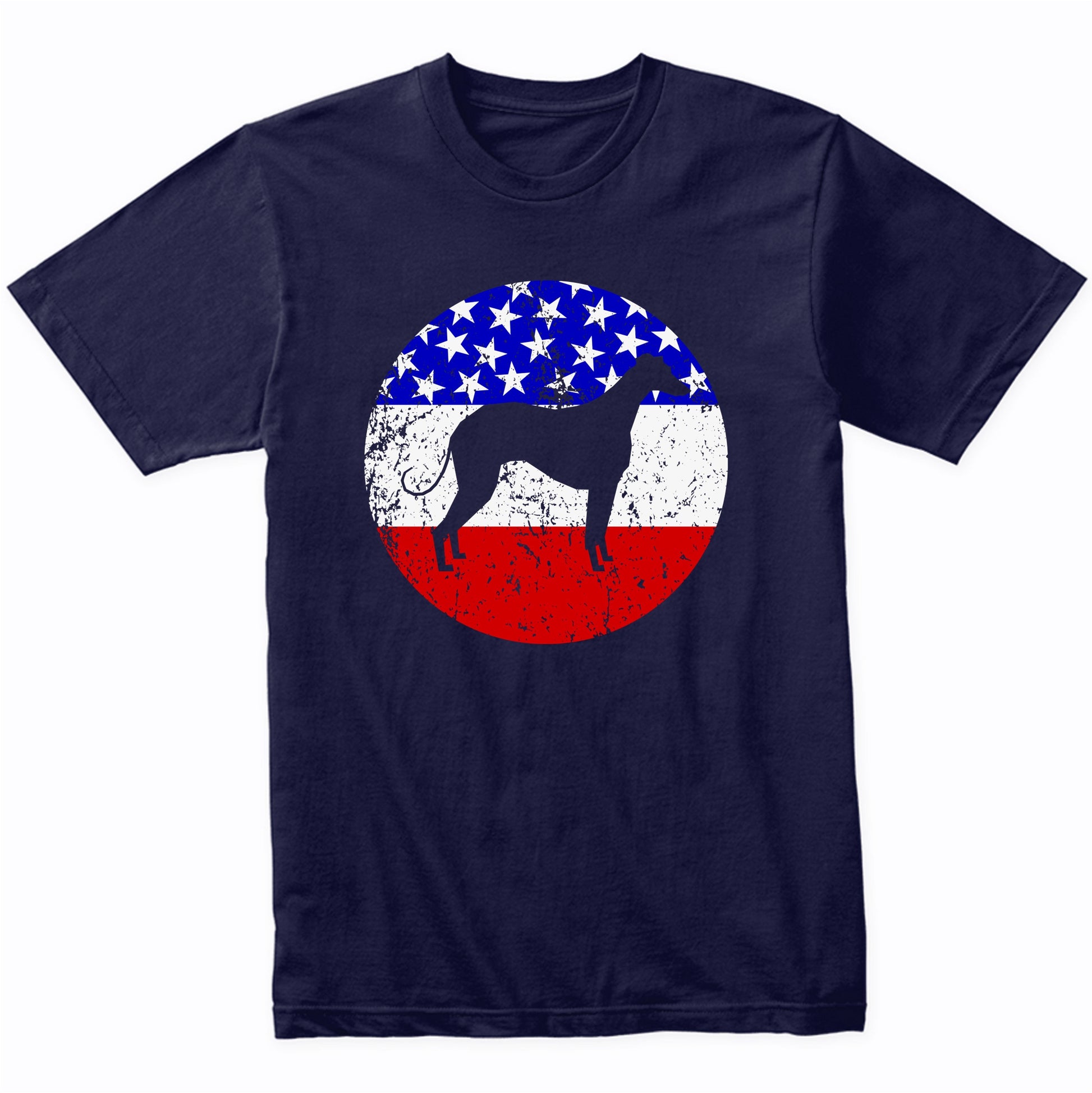 American Flag Greyhound Shirt - Retro Greyhound Dog T-Shirt