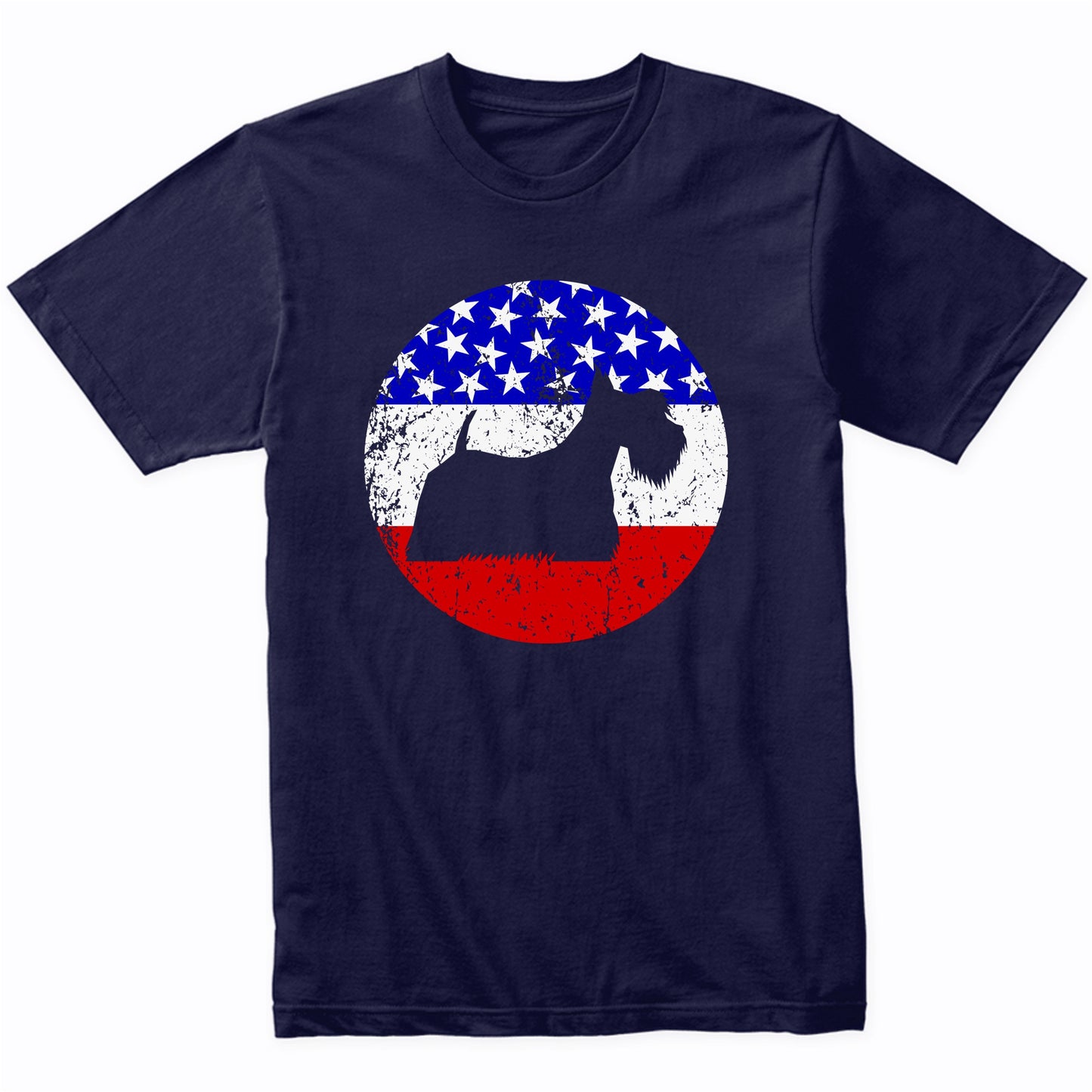 American Flag Scottish Terrier Shirt - Retro Scottie Dog T-Shirt
