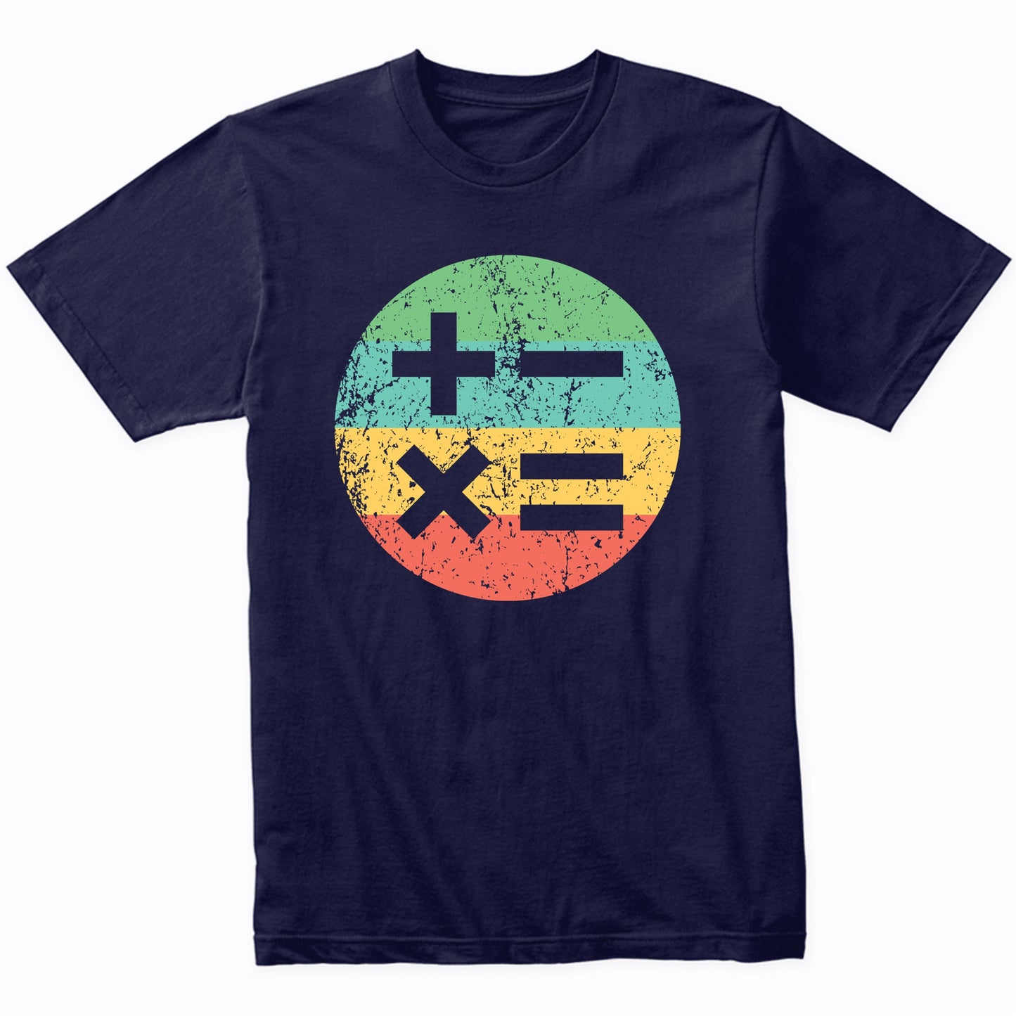 Math Teacher Shirt - Vintage Retro Math Symbols T-Shirt