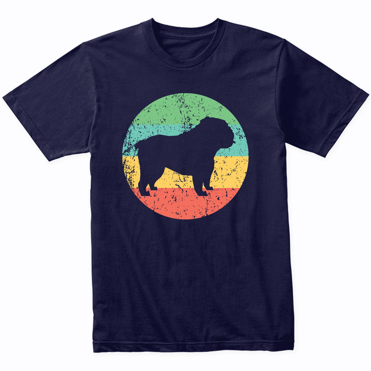 English Bulldog Shirt - Retro English Bulldog Dog T-Shirt