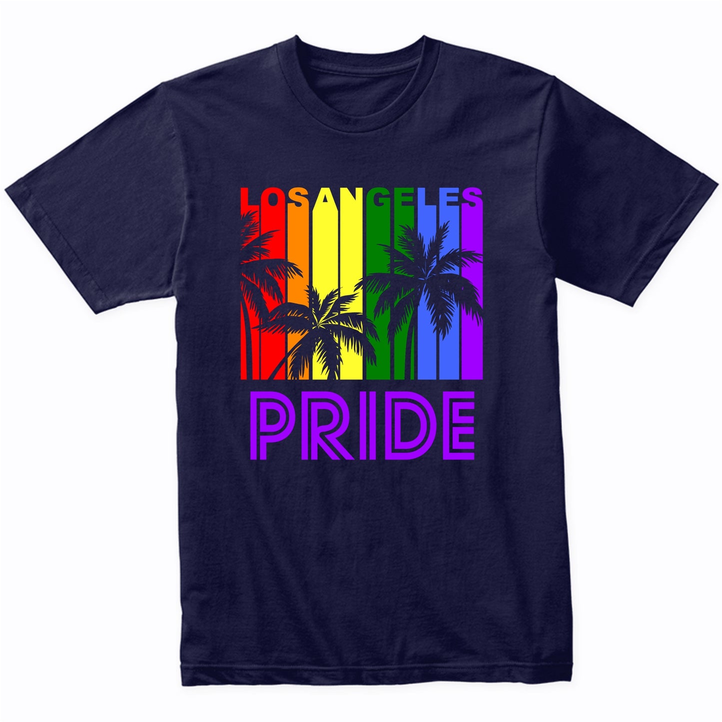 Los Angeles Pride Gay Pride LGBTQ Rainbow Palm Trees T-Shirt
