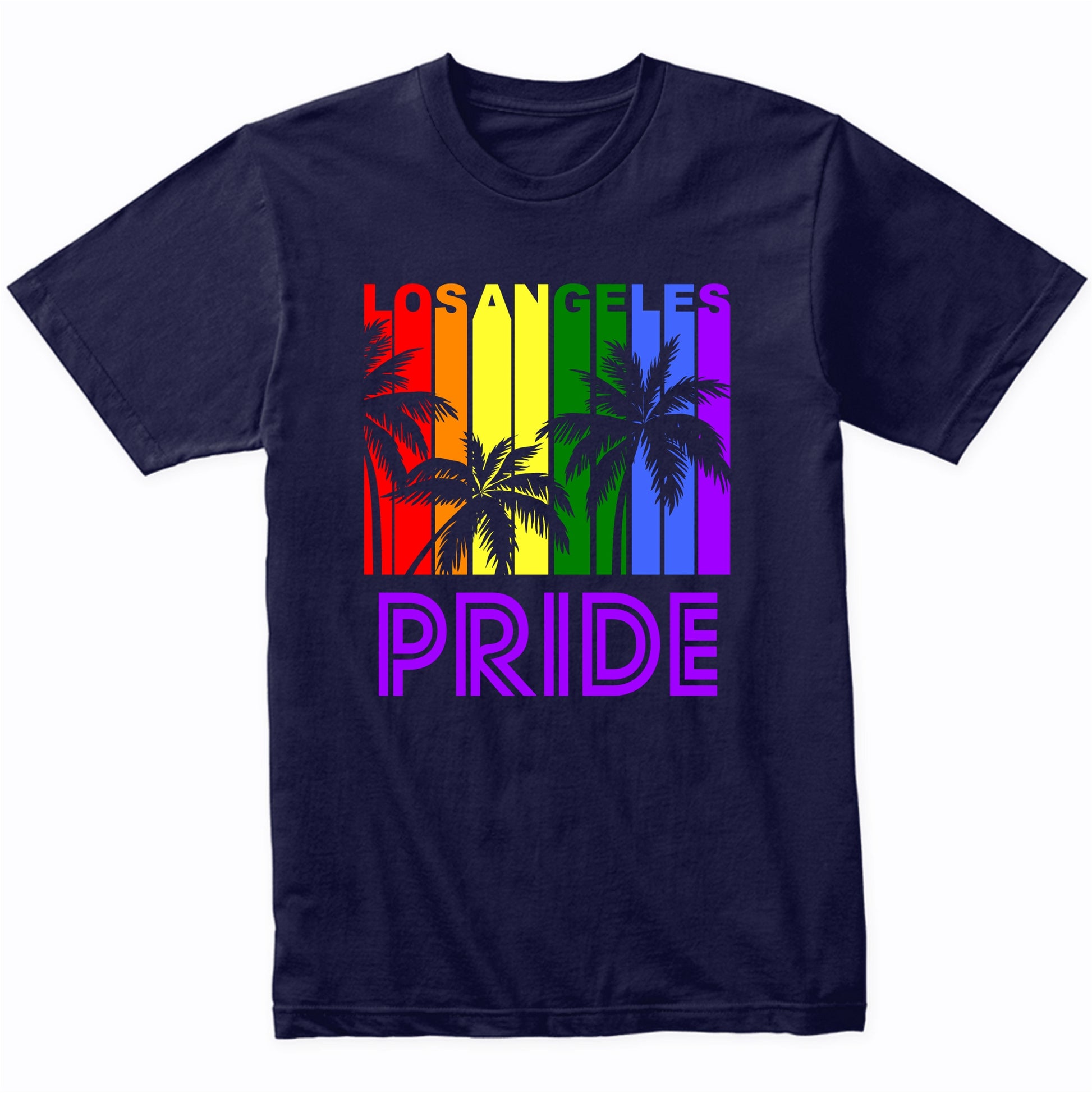 Los Angeles Pride Gay Pride LGBTQ Rainbow Palm Trees T-Shirt